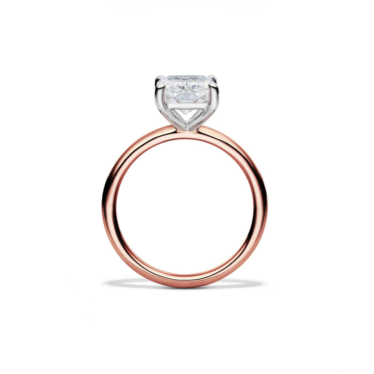 Lab Grown Diamond Radiant-Cut Solitaire Ring 14K Rose Gold (3 CT.) Size 8 2mm