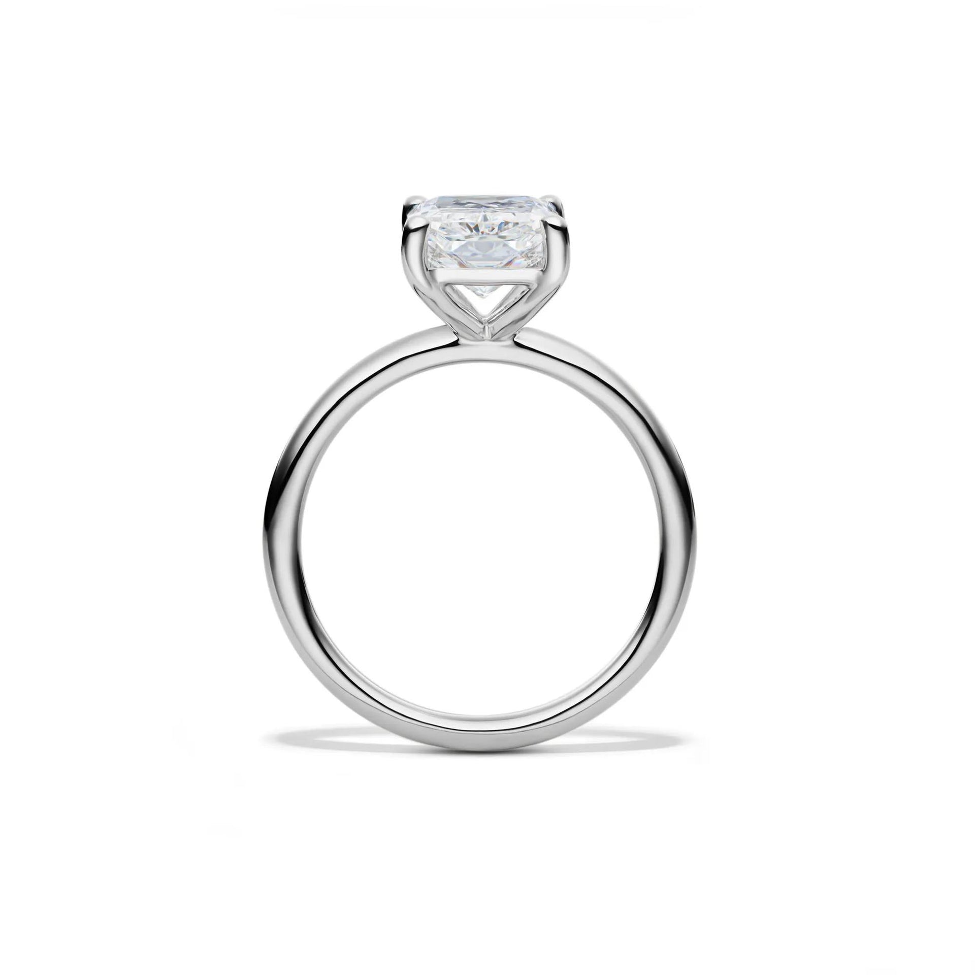 Lab Grown Diamond Radiant-Cut Solitaire Ring 14K White Gold (3 CT.) Size 10 2mm