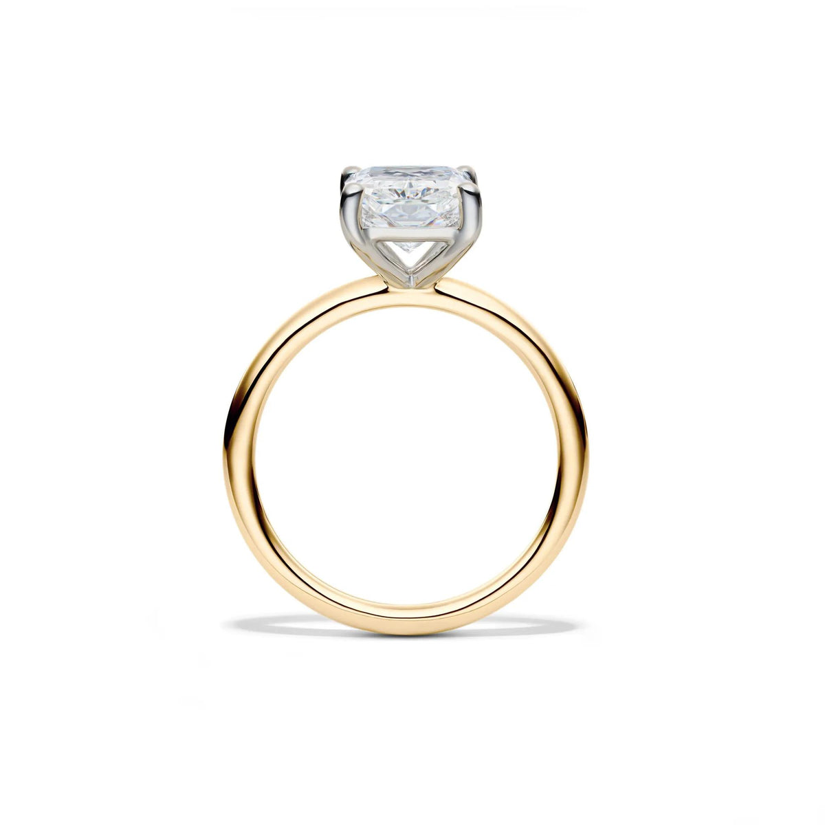 Lab Grown Diamond Radiant-Cut Solitaire Ring 14K Yellow and White Gold (3 CT.) Size 11.5 2mm