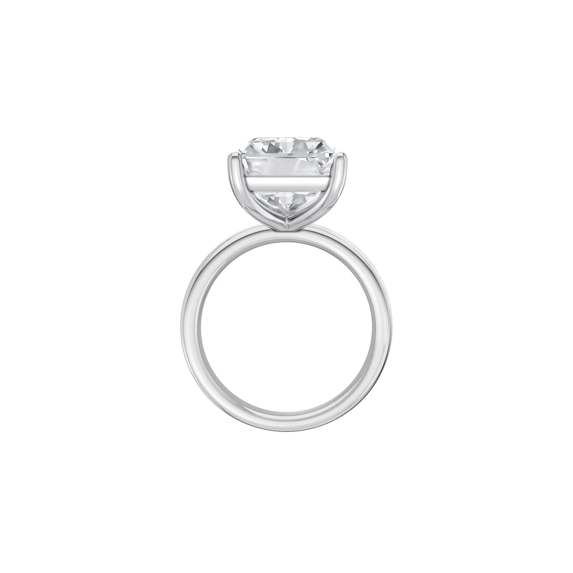 Lab Grown Diamond Radiant-Cut Solitaire Ring 14K White Gold (9 CT.) Size 5 2mm