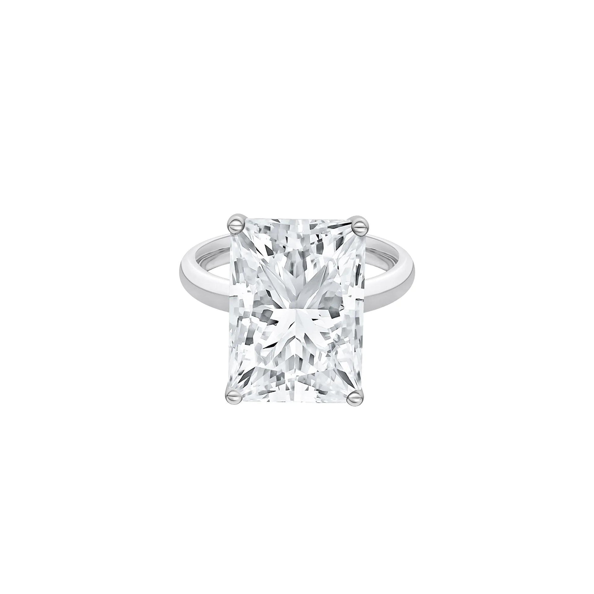Lab Grown Diamond Radiant-Cut Solitaire Ring 14K White Gold (9 CT.) Size 5 2mm