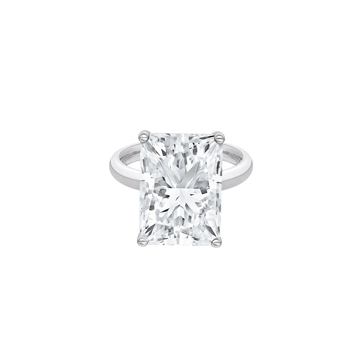 Lab Grown Diamond Radiant-Cut Solitaire Ring 14K White Gold (9 CT.) Size 9.5 2mm