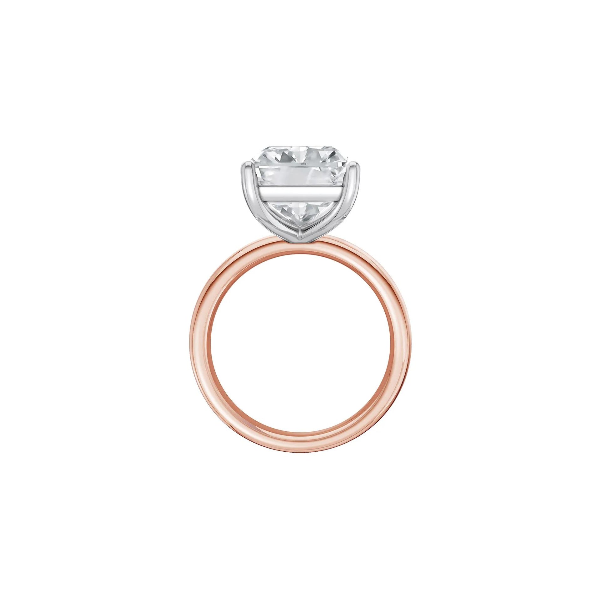 Lab Grown Diamond Radiant-Cut Solitaire Ring 14K Rose & White Gold (7 CT.) Size 7.5 2mm