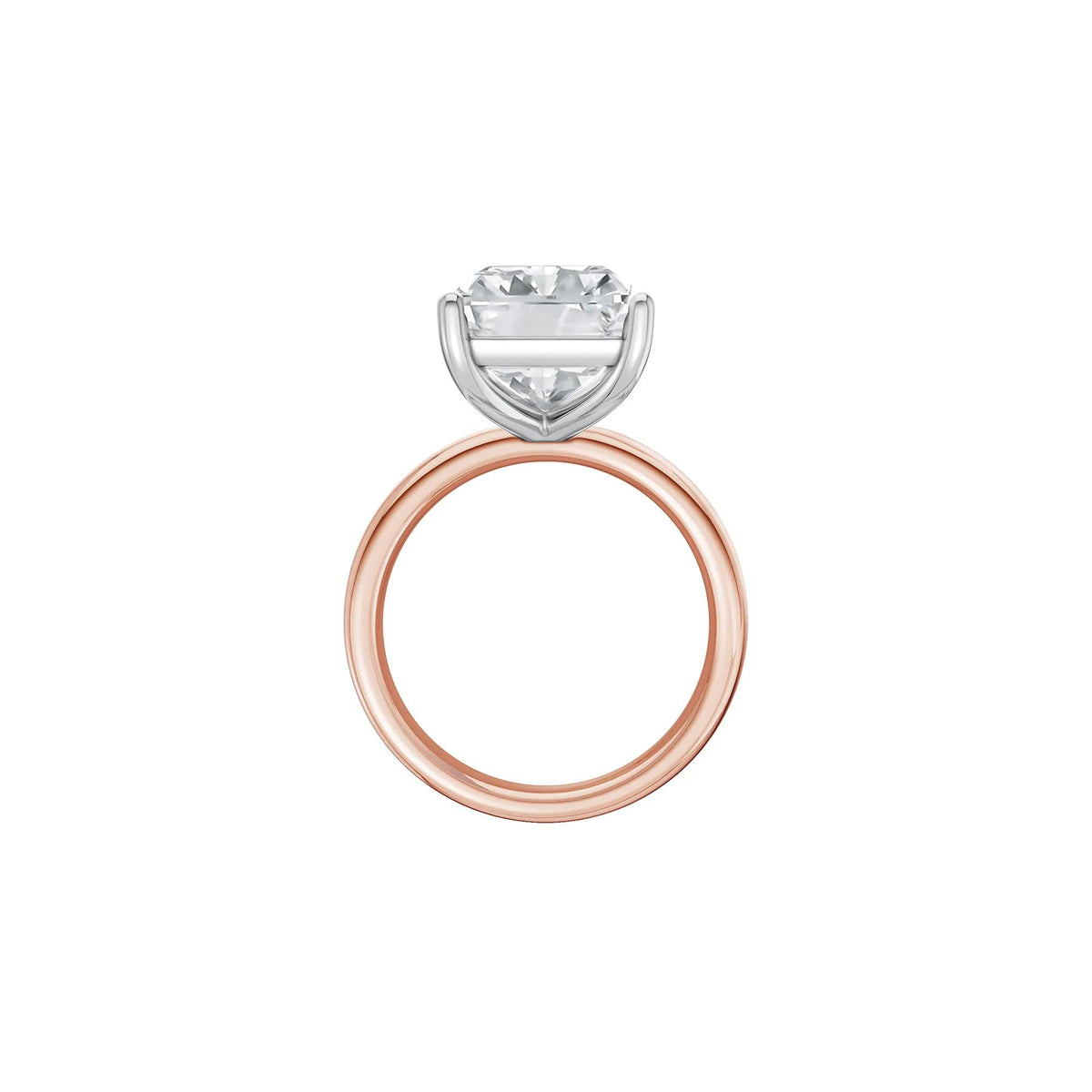 Lab Grown Diamond Radiant-Cut Solitaire Ring 14K Rose & White Gold (7 CT.) Size 6.5 2mm