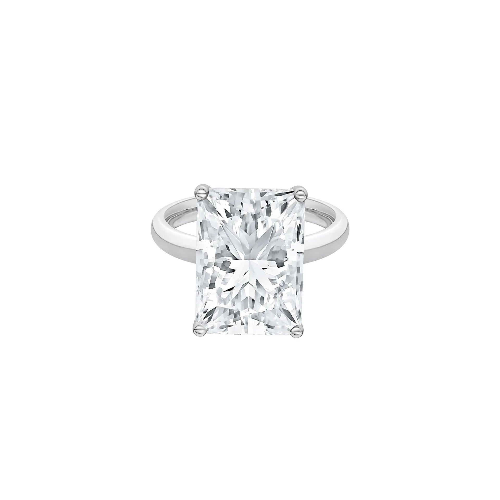 Lab Grown Diamond Radiant-Cut Solitaire Ring 14K White Gold (7 CT.) Size 10 2mm