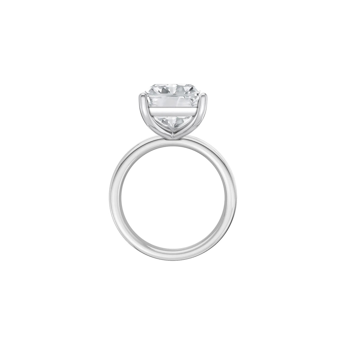 Lab Grown Diamond Radiant-Cut Solitaire Ring Platinum (7 CT.) White Size 7.5 2mm
