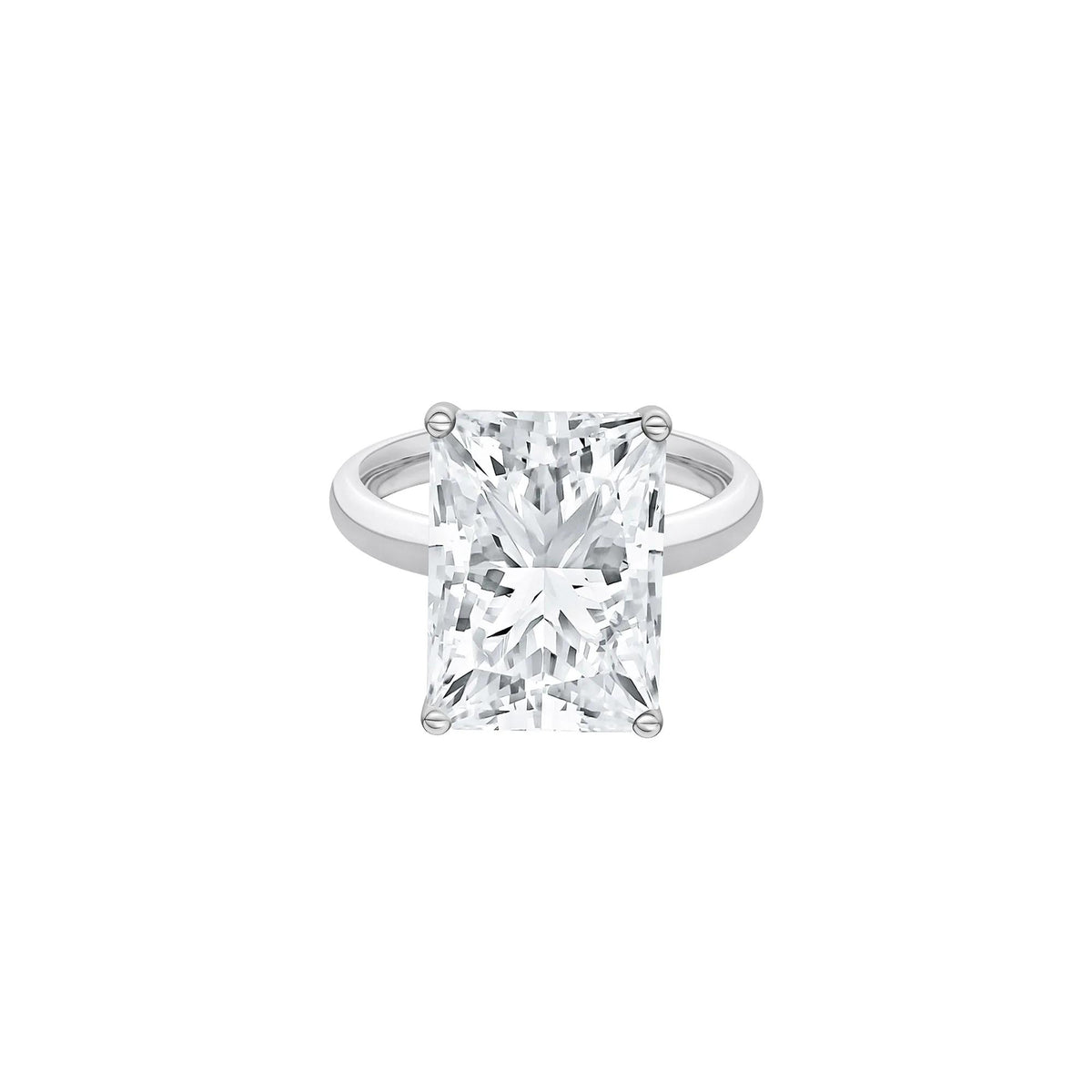 Lab Grown Diamond Radiant-Cut Solitaire Ring Platinum (7 CT.) White Size 7.5 2mm