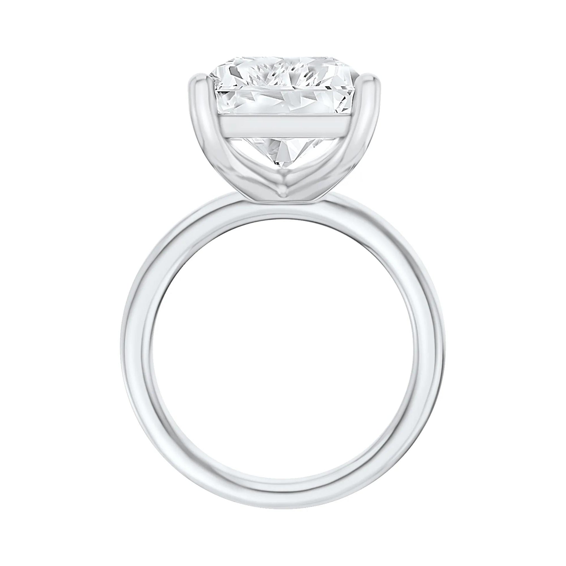 Lab Grown Diamond Radiant-Cut Solitaire Ring 14K White Gold (10 CT.) Size 6.5 2mm