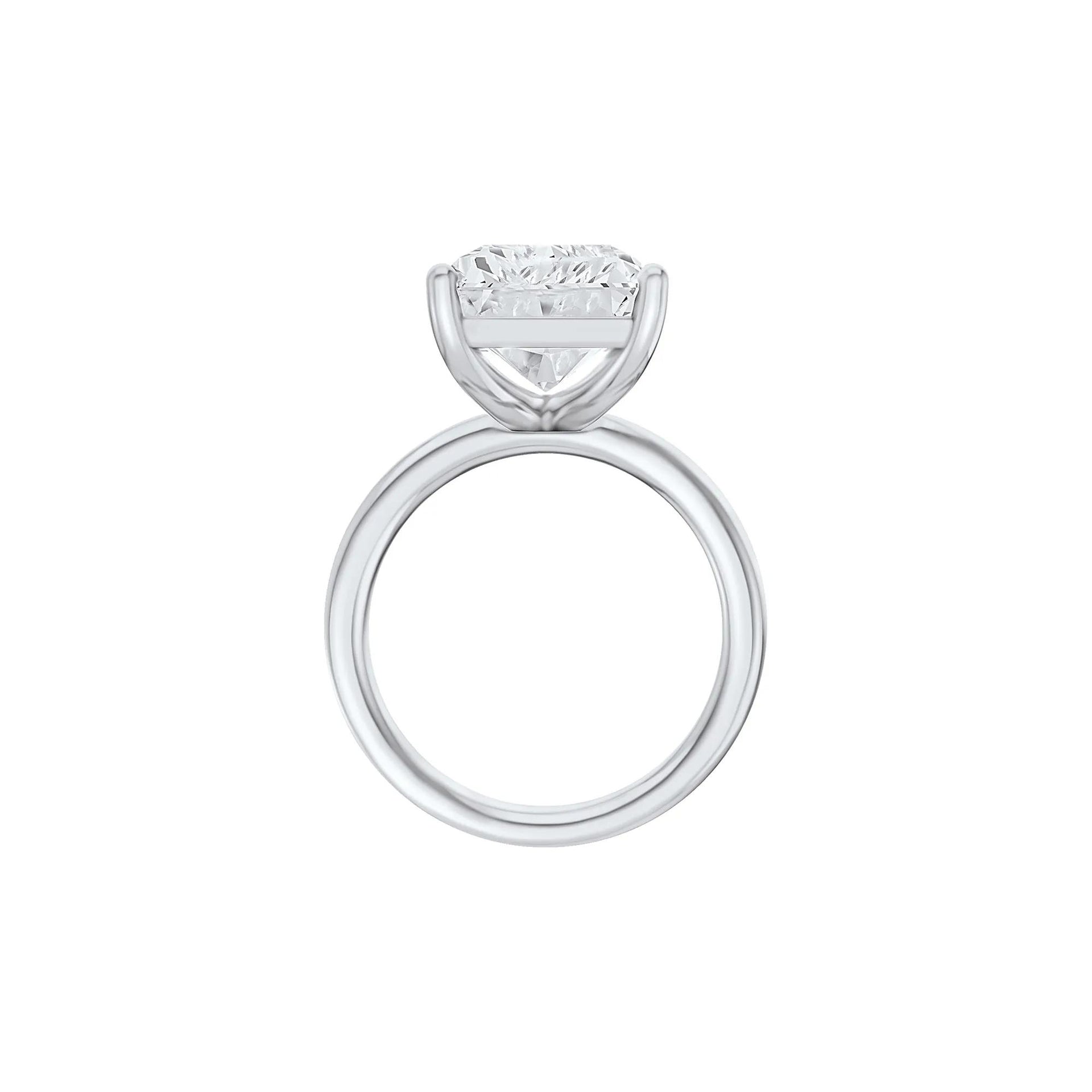 Lab Grown Diamond Radiant-Cut Solitaire Ring 14K White Gold (8 CT.) Size 4 2mm