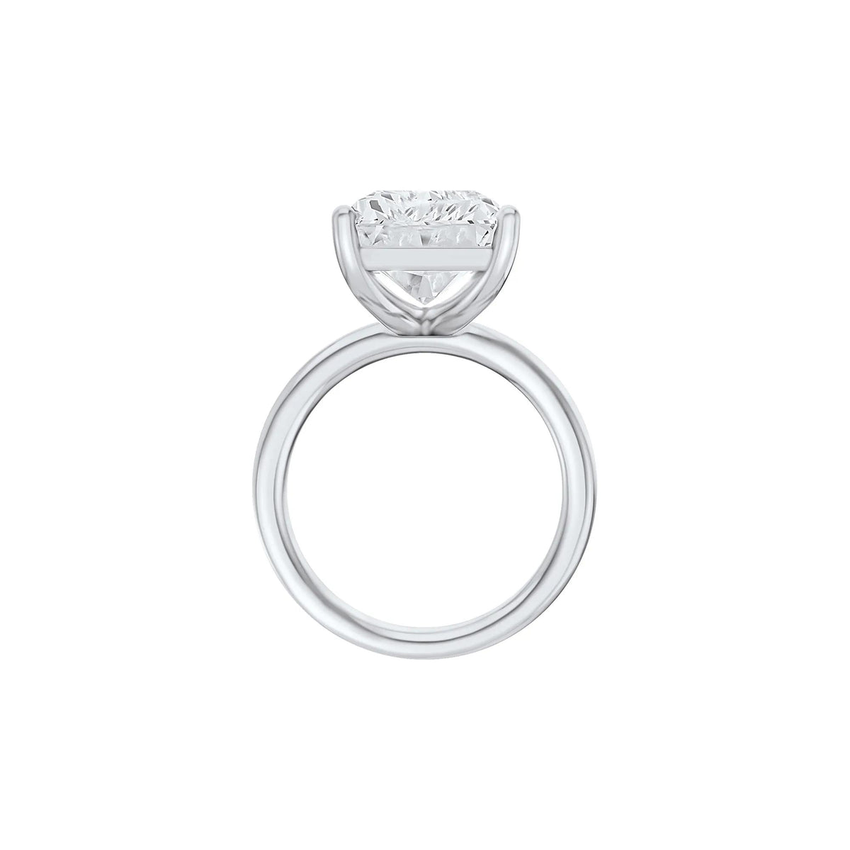 Lab Grown Diamond Radiant-Cut Solitaire Ring 14K White Gold (8 CT.) Size 4.5 2mm