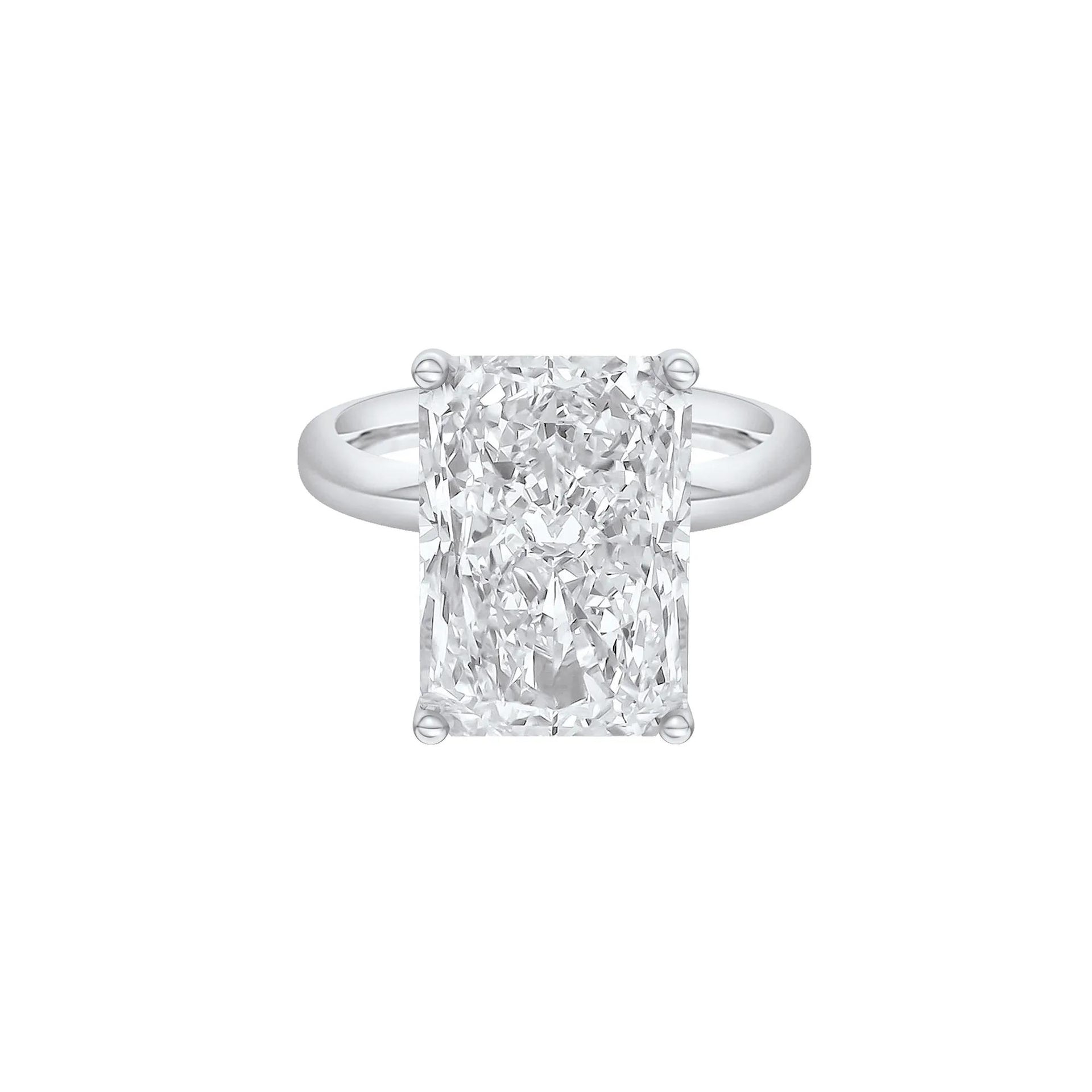 Lab Grown Diamond Radiant-Cut Solitaire Ring 14K White Gold (8 CT.) Size 6.5 2mm