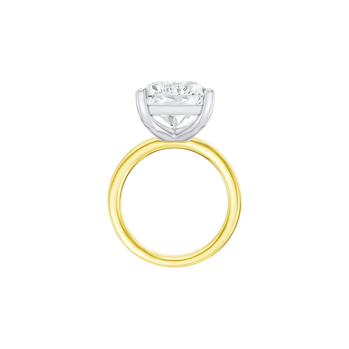Lab Grown Diamond Radiant-Cut Solitaire Ring 14K Yellow & White Gold (10 CT.) Size 9 2mm