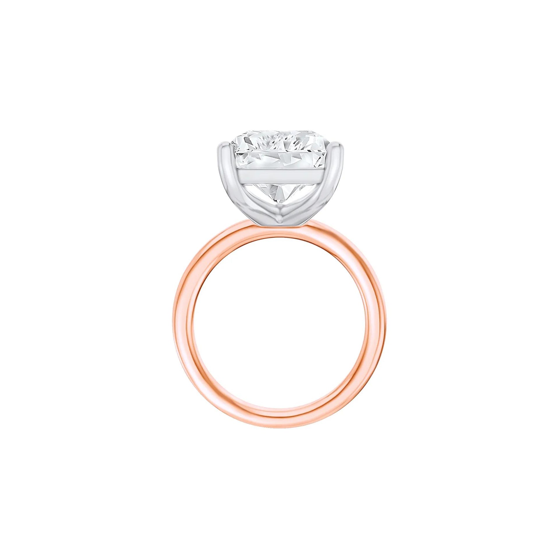 Lab Grown Diamond Radiant-Cut Solitaire Ring 14K Rose & White Gold (10 CT.) Size 7 2mm