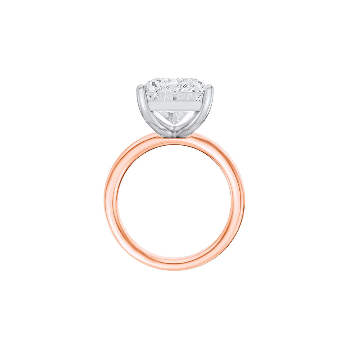 Lab Grown Diamond Radiant-Cut Solitaire Ring 14K Rose & White Gold (8 CT.) Size 9.5 2mm