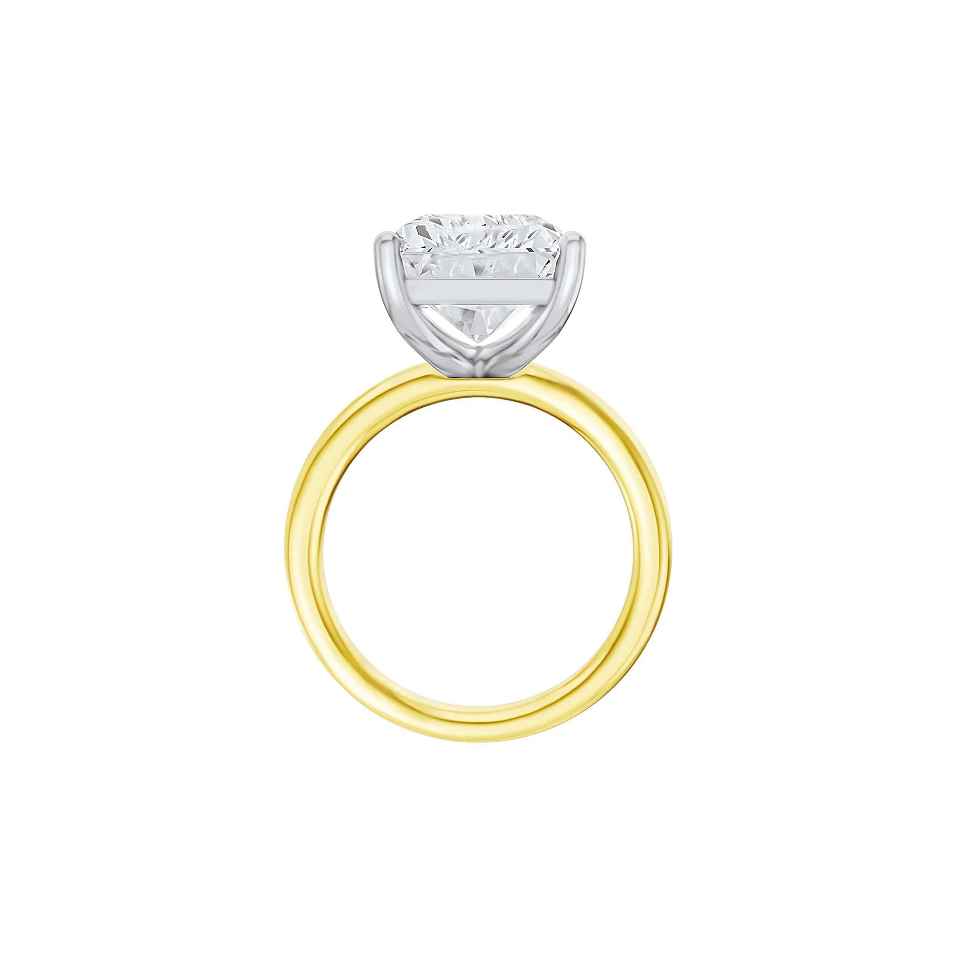 Lab Grown Diamond Radiant-Cut Solitaire Ring 14K Yellow & White Gold (8 CT.) Size 11 2mm