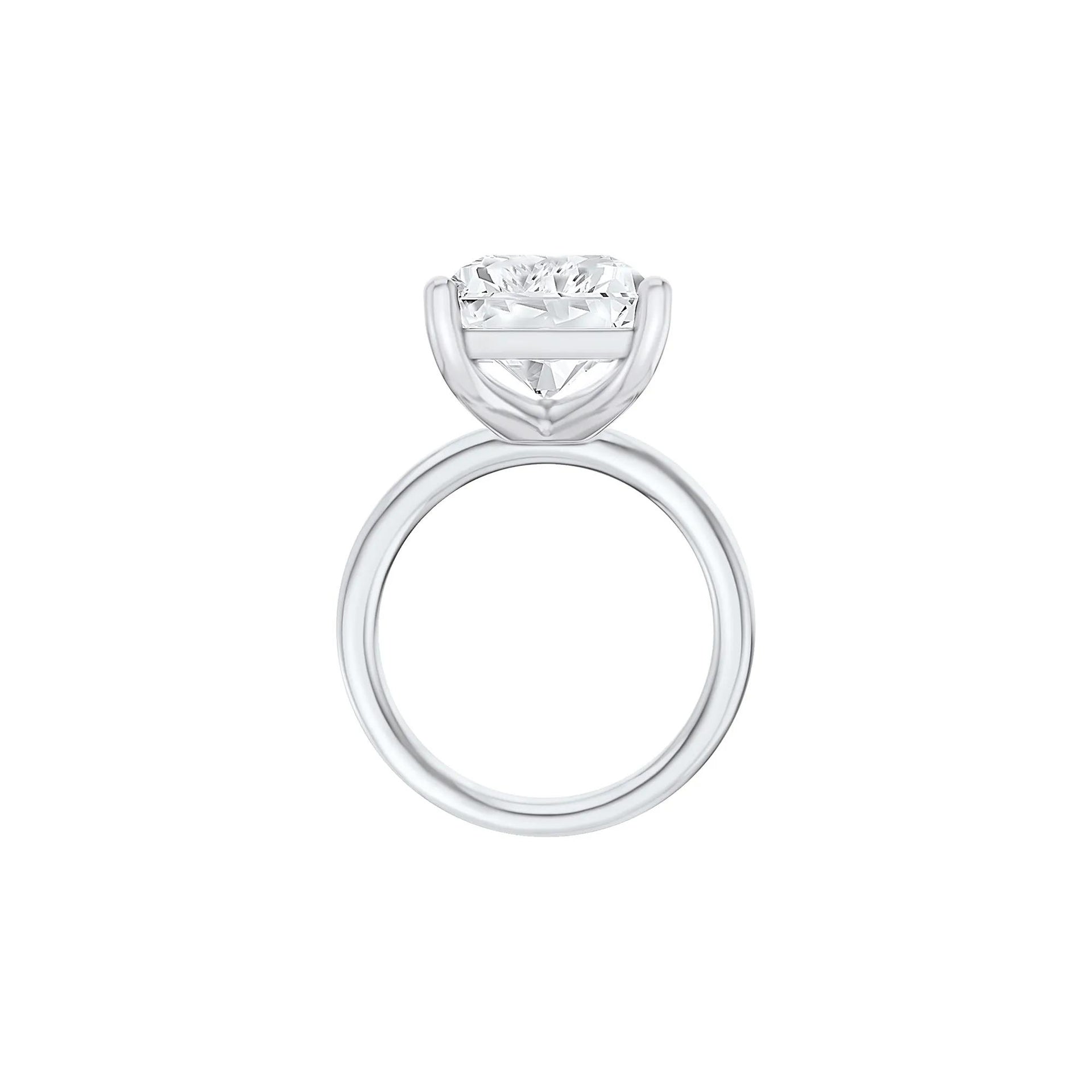 Lab Grown Diamond Radiant-Cut Solitaire Ring Platinum (10 CT.) White Size 12 2mm