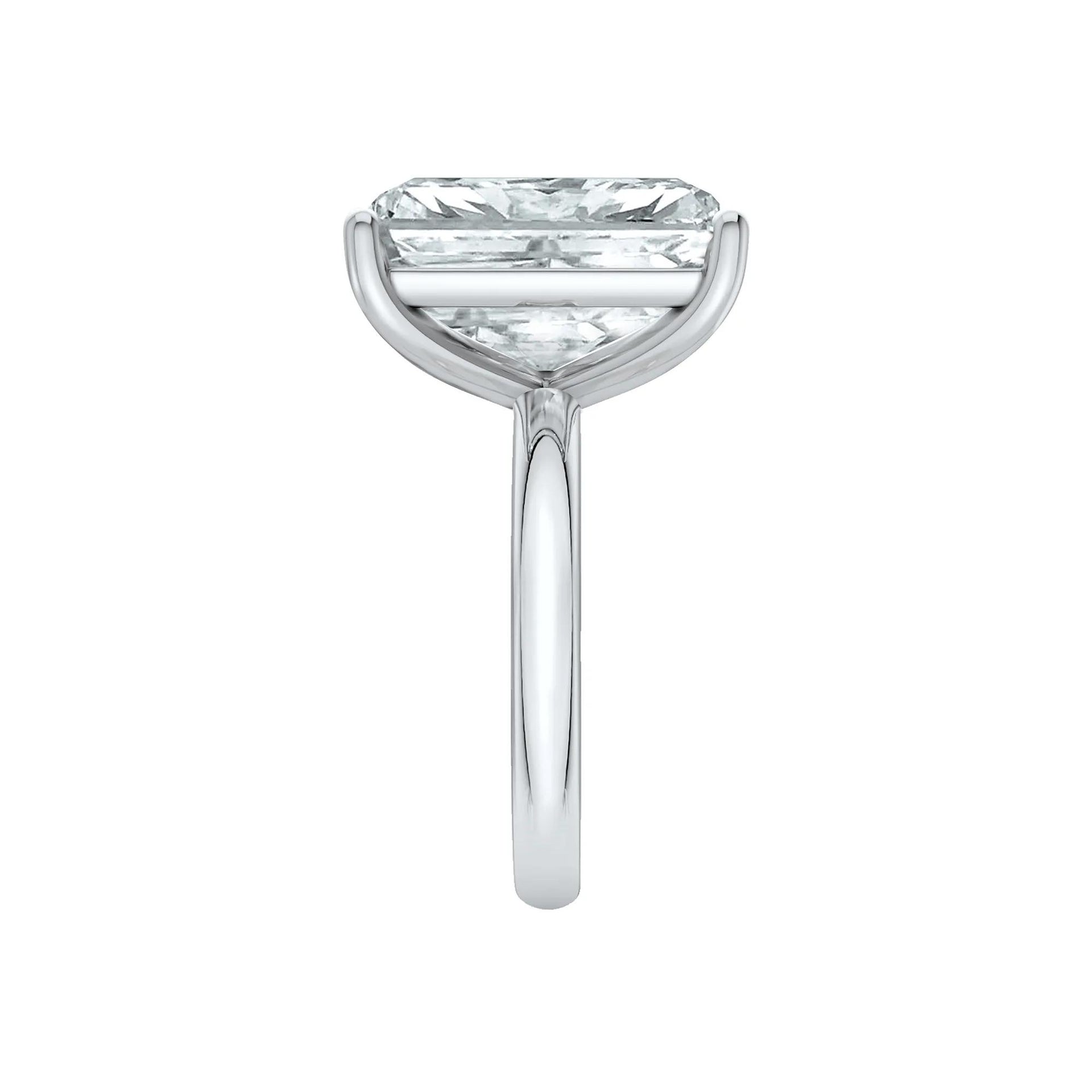 Lab Grown Diamond Radiant-Cut Solitaire Ring Platinum (8 CT.) White Size 4 2mm