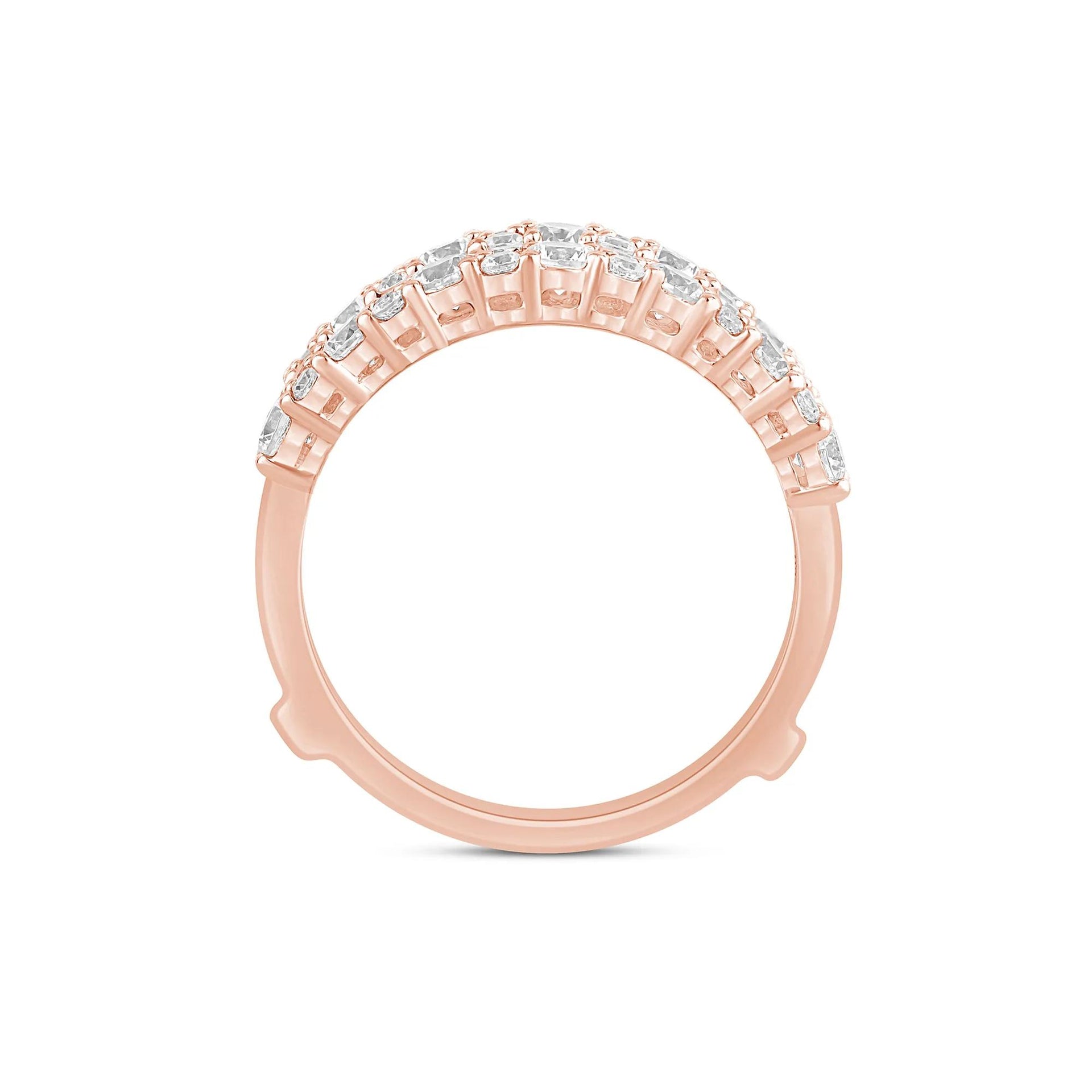 1 3/8 CT. Tw. Lab Grown Diamond Ring Enhancer 14K Rose Gold Size 6 6mm