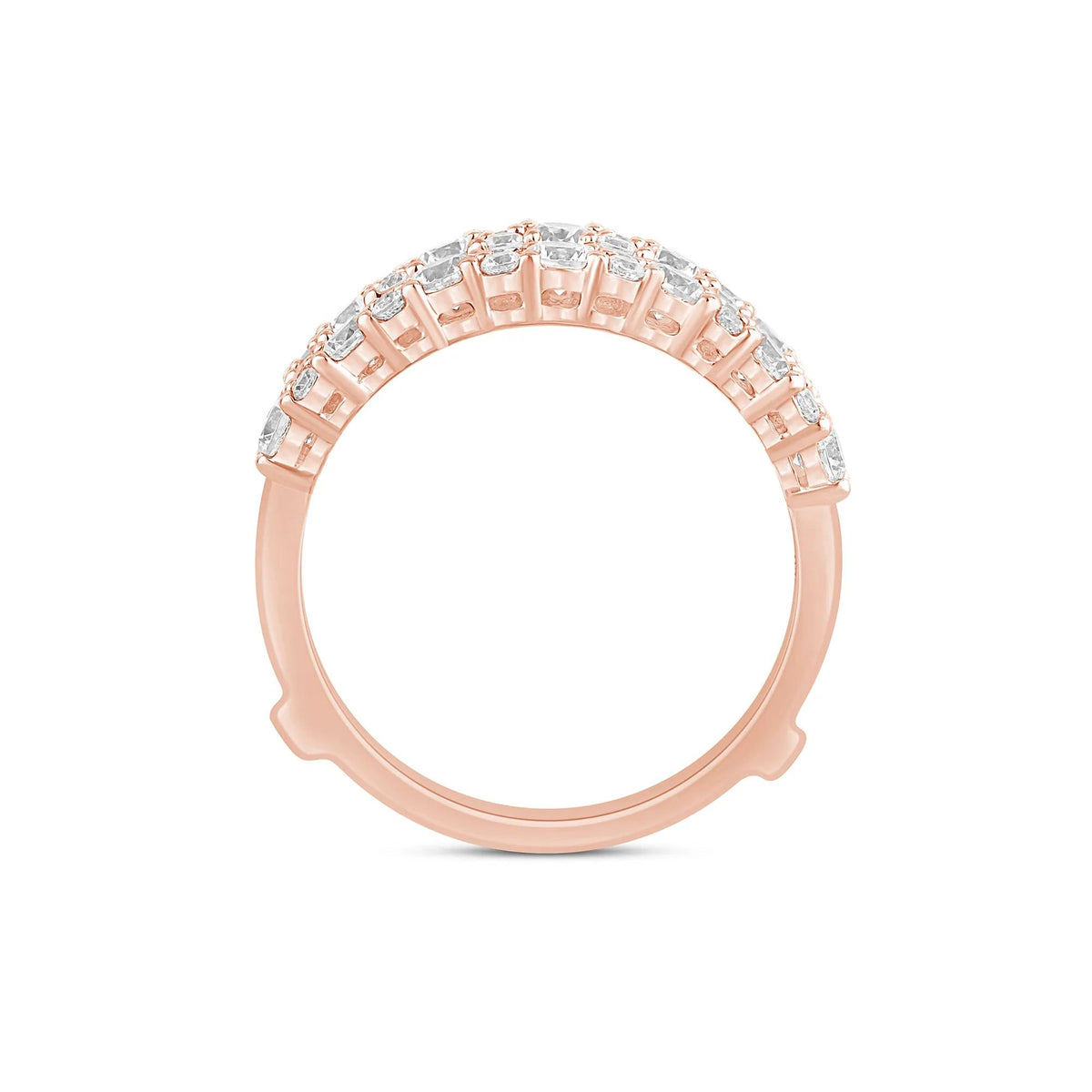 1 3/8 CT. Tw. Lab Grown Diamond Ring Enhancer 14K Rose Gold Size 5.5 6mm