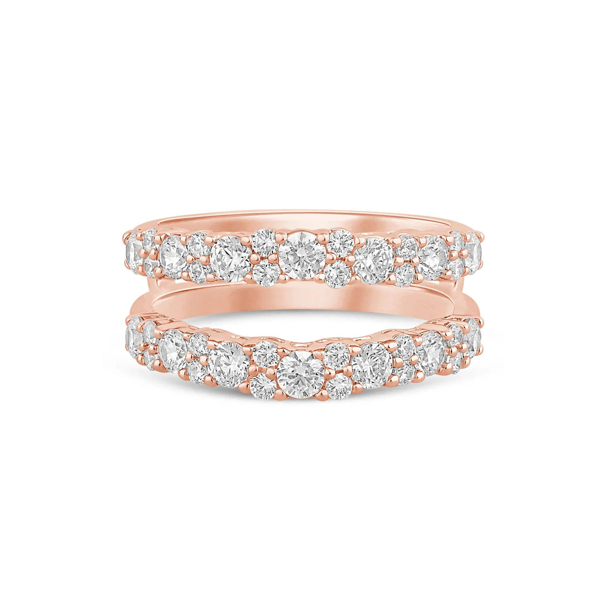 1 3/8 CT. Tw. Lab Grown Diamond Ring Enhancer 14K Rose Gold Size 5.5 6mm