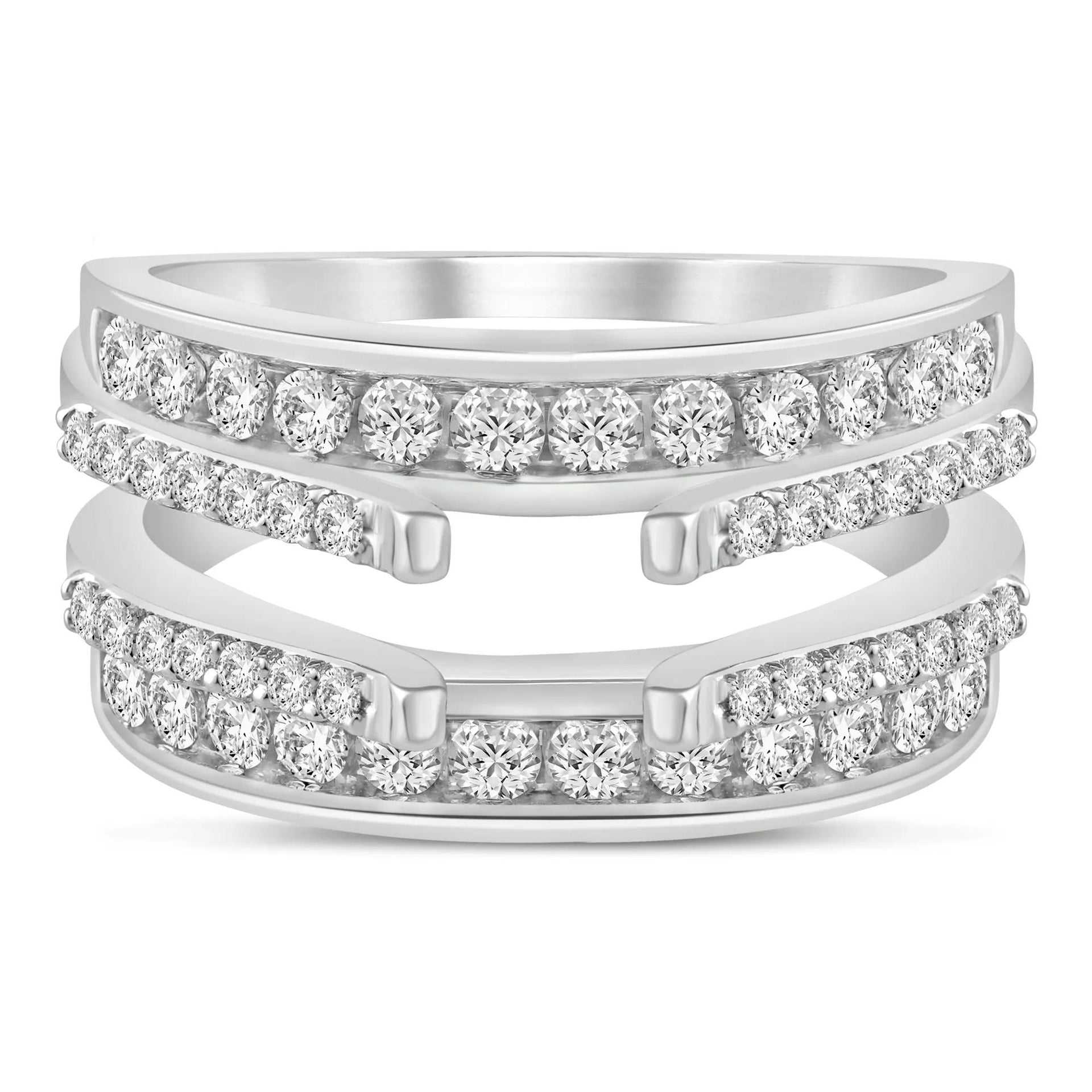 1 CT. Tw. Lab Grown Diamond Ring Enhancer 14K White Gold Size 8.5 5mm