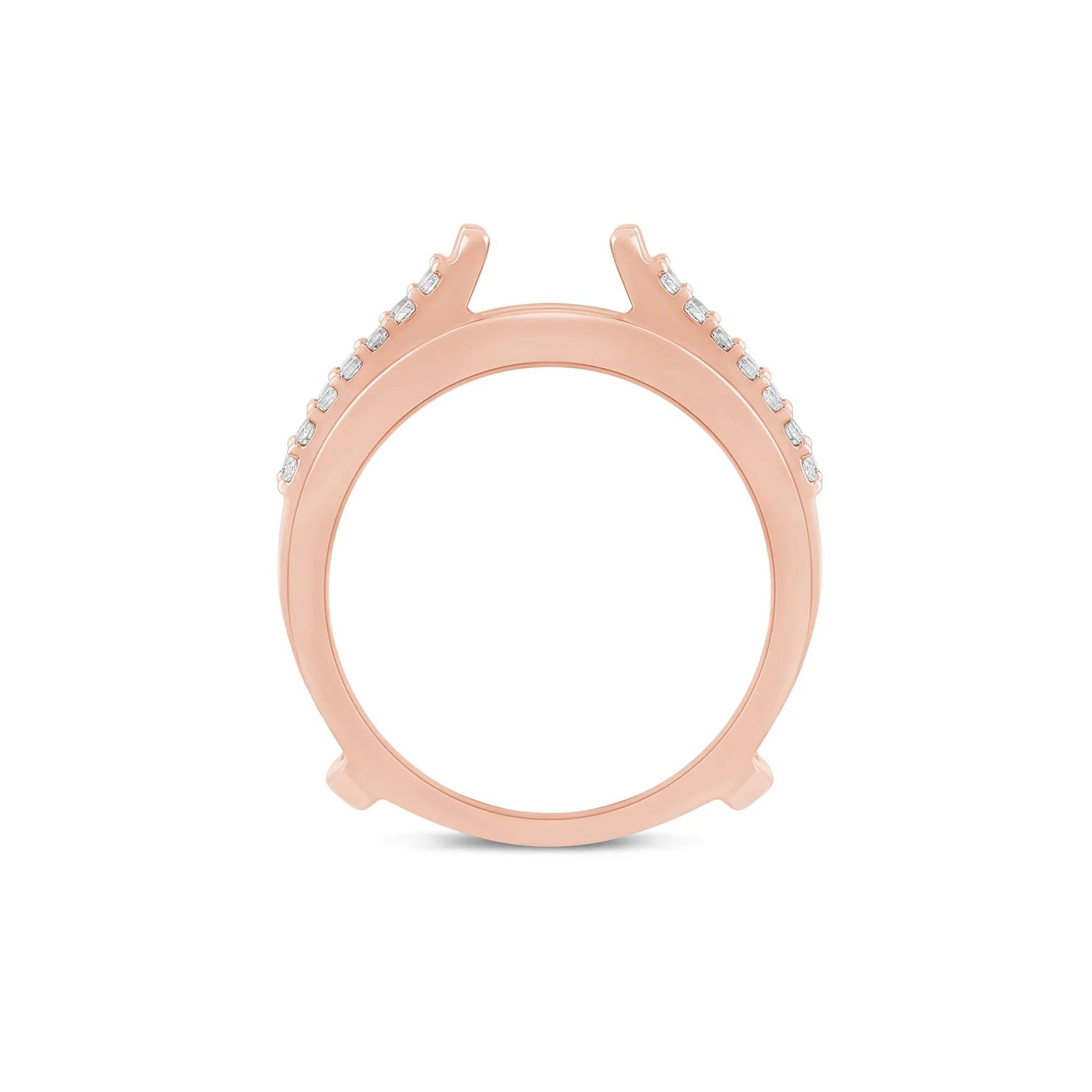 1 CT. Tw. Lab Grown Diamond Ring Enhancer 14K Rose Gold Size 7.5 5mm