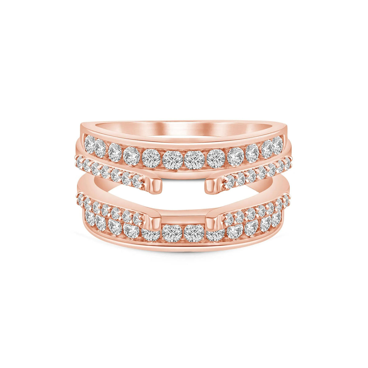 1 CT. Tw. Lab Grown Diamond Ring Enhancer 14K Rose Gold Size 6 5mm