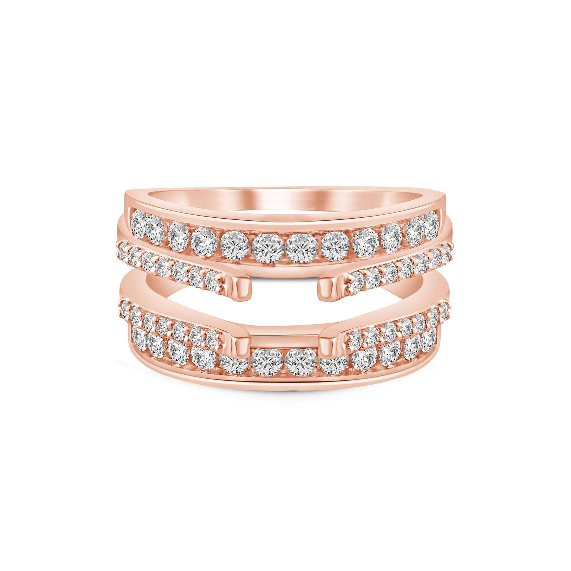1 CT. Tw. Lab Grown Diamond Ring Enhancer 14K Rose Gold Size 7.5 5mm