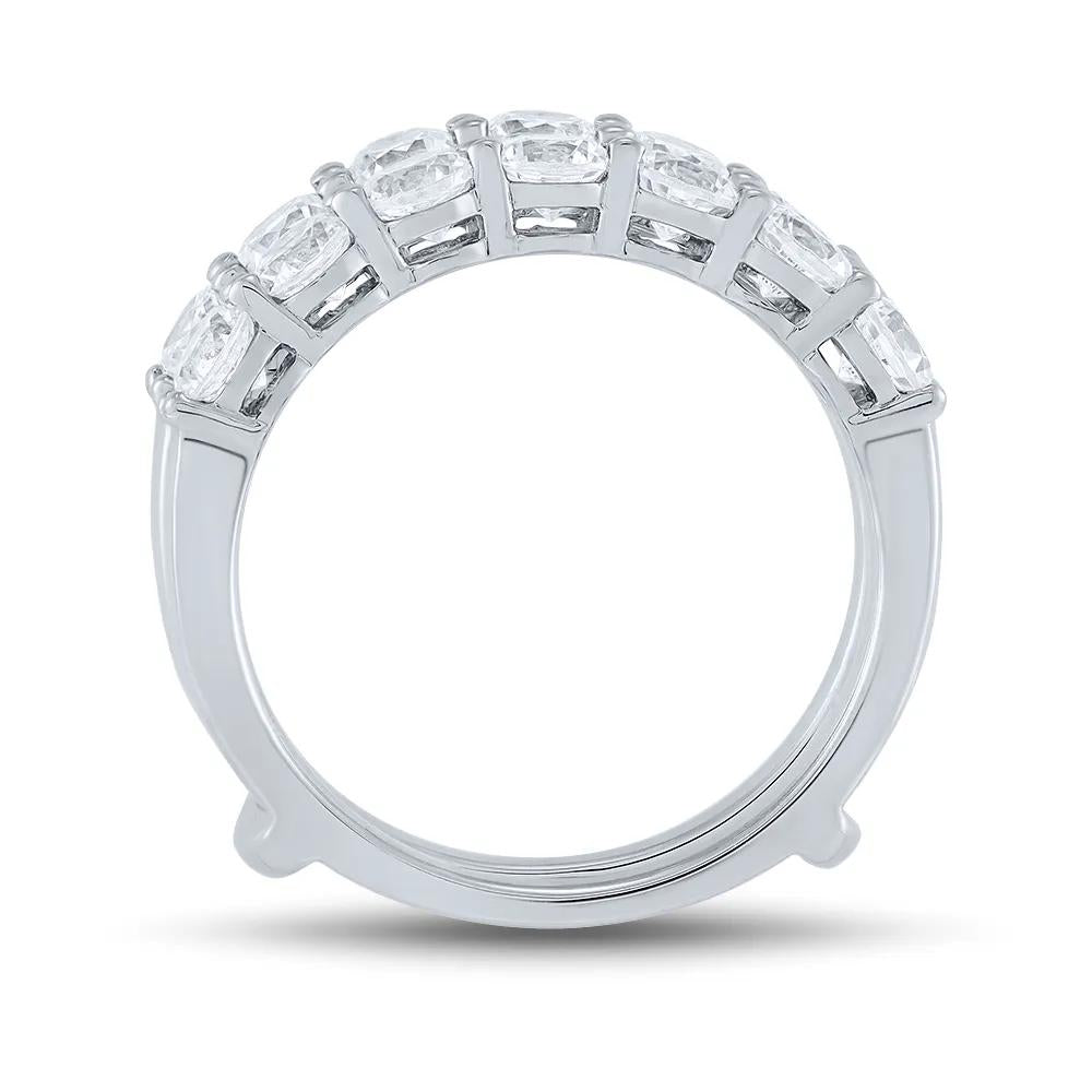 2 CT. Tw. Lab Grown Diamond Ring Enhancer 14K White Gold Round Brilliant Cut Size 7 1mm