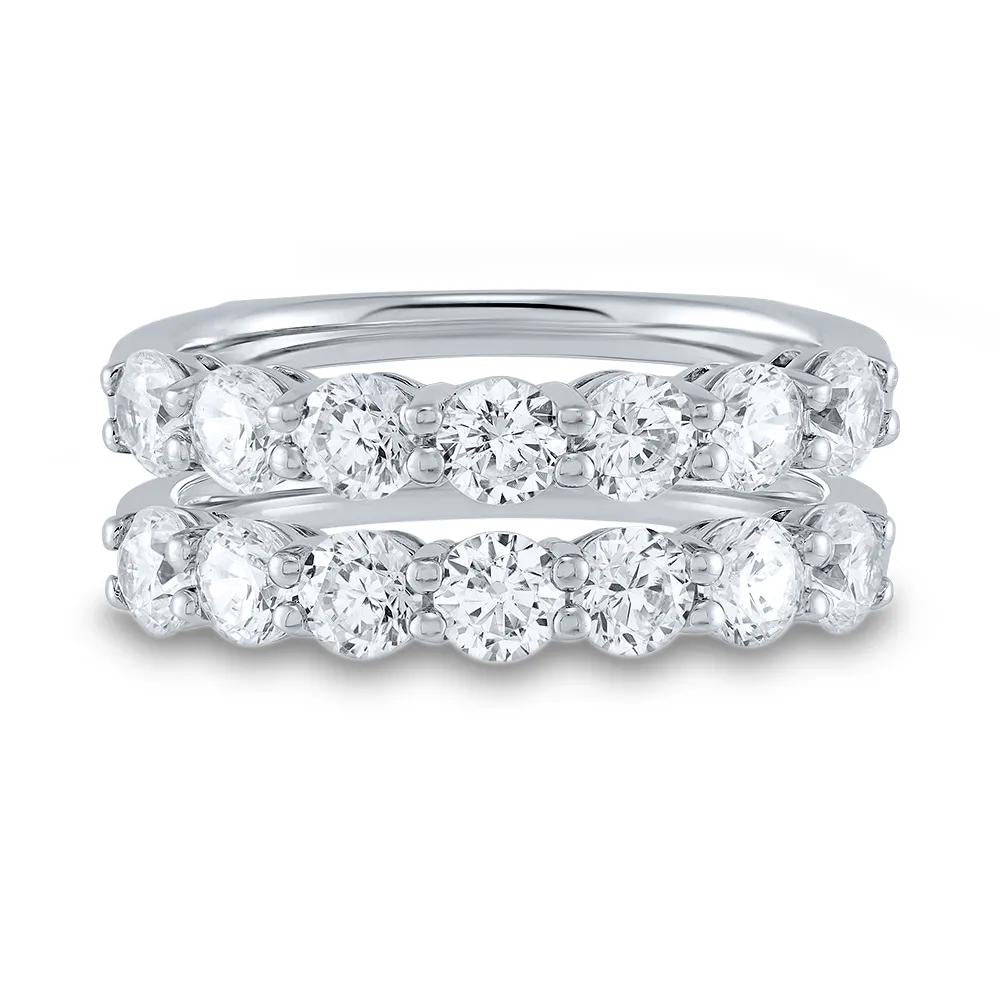 2 CT. Tw. Lab Grown Diamond Ring Enhancer 14K White Gold Round Brilliant Cut Size 7 1mm