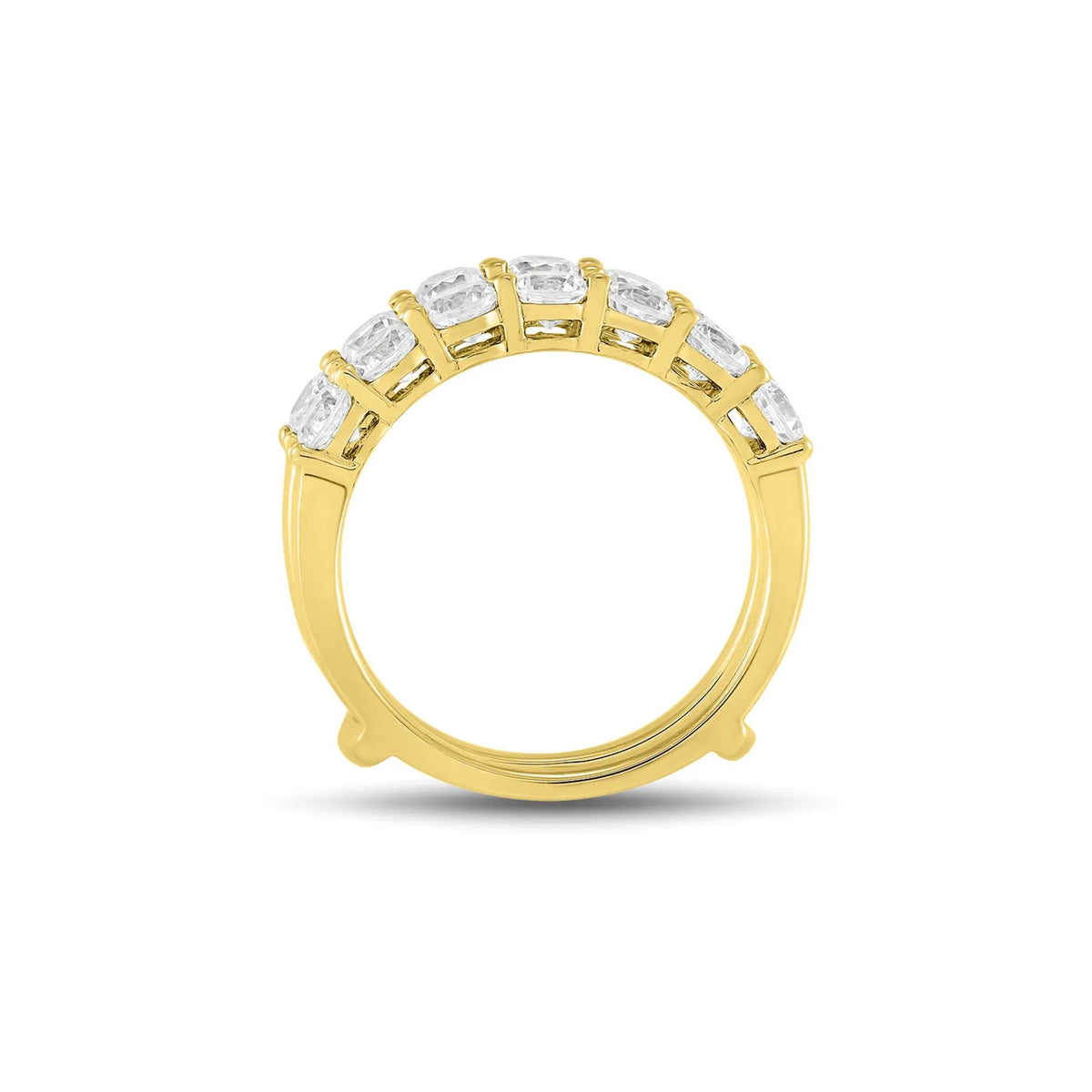 2 CT. Tw. Lab Grown Diamond Ring Enhancer 14K Yellow Gold Round Brilliant Cut Size 5.5 1mm
