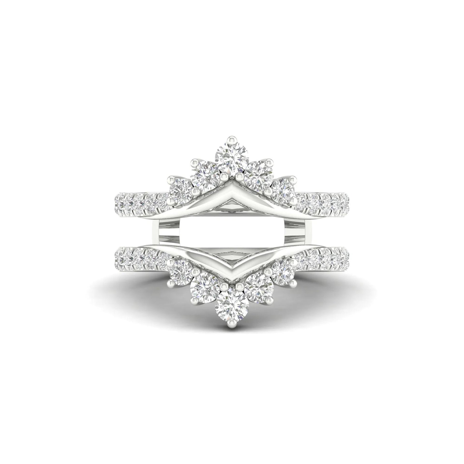 1 CT. Tw. Lab Grown Diamond Ring Enhancer 14K White Gold Size 8