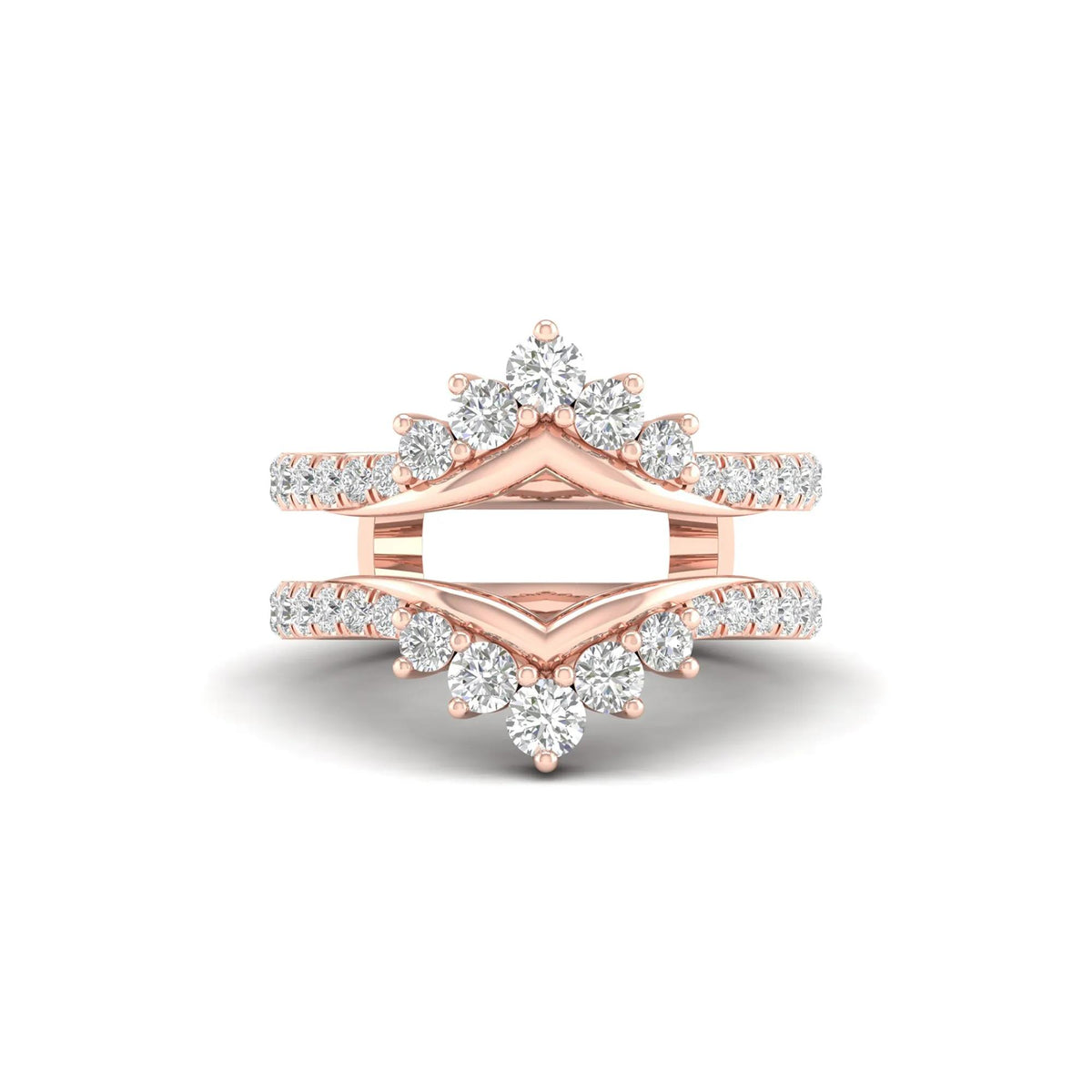 1 CT. Tw. Lab Grown Diamond Ring Enhancer 14K Rose Gold Size 8.5