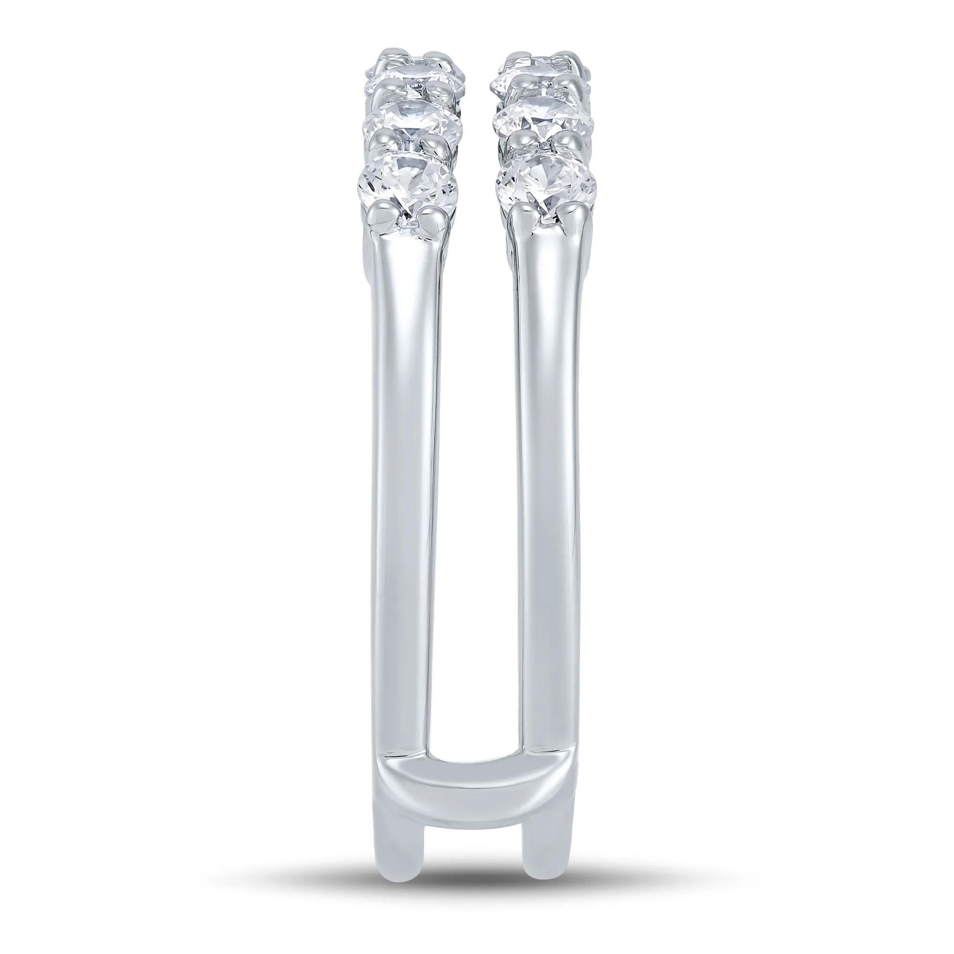 1 CT. Tw. Lab Grown Diamond Ring Enhancer 14K White Gold Round Brilliant Cut Size 6.5 1mm