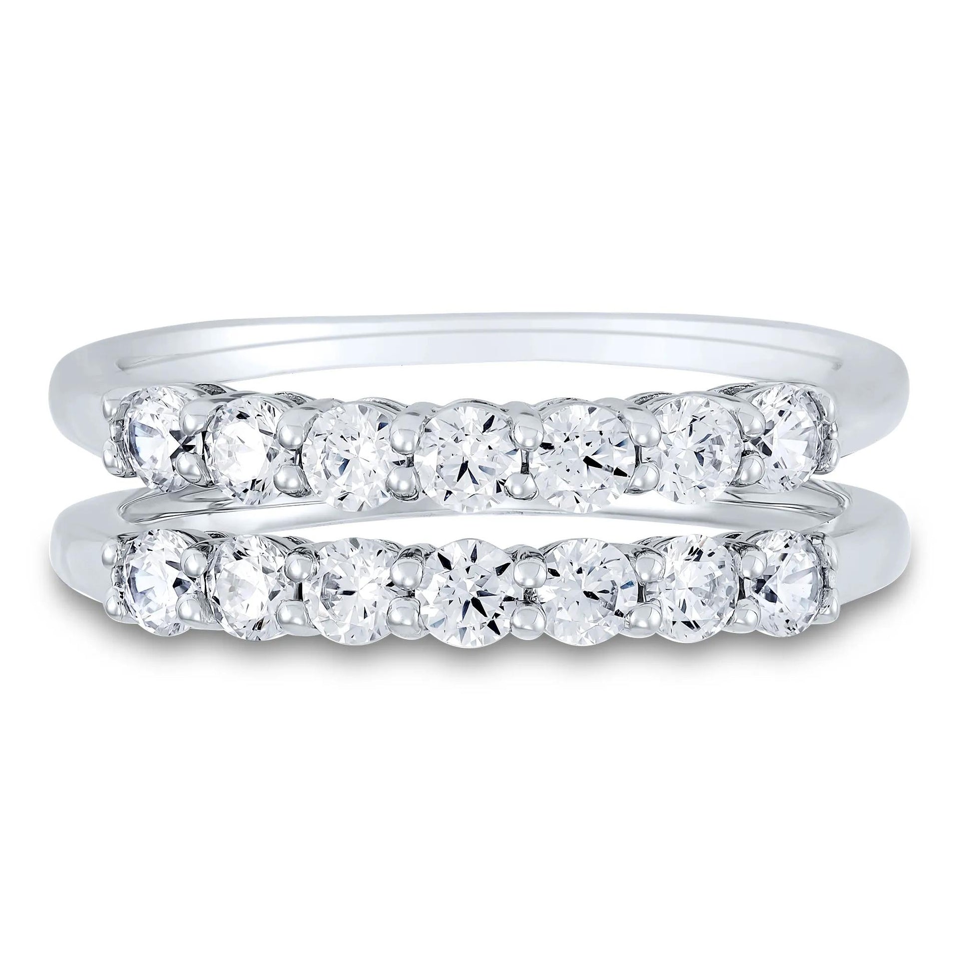 1 CT. Tw. Lab Grown Diamond Ring Enhancer 14K White Gold Round Brilliant Cut Size 8 1mm