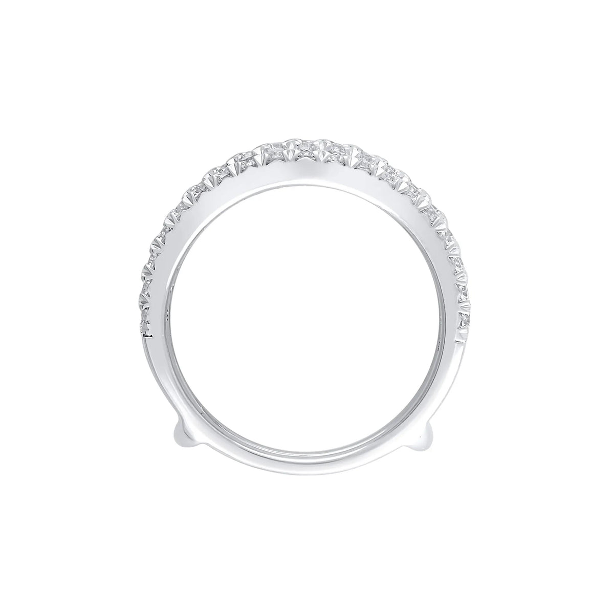 1/2 CT. Tw. Lab Grown Diamond Ring Enhancer 14K White Gold Round Brilliant Cut Size 8.5
