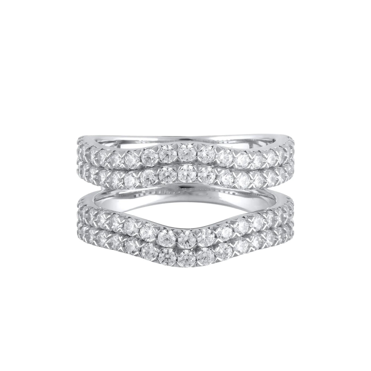 1/2 CT. Tw. Lab Grown Diamond Ring Enhancer 14K White Gold Round Brilliant Cut Size 8.5