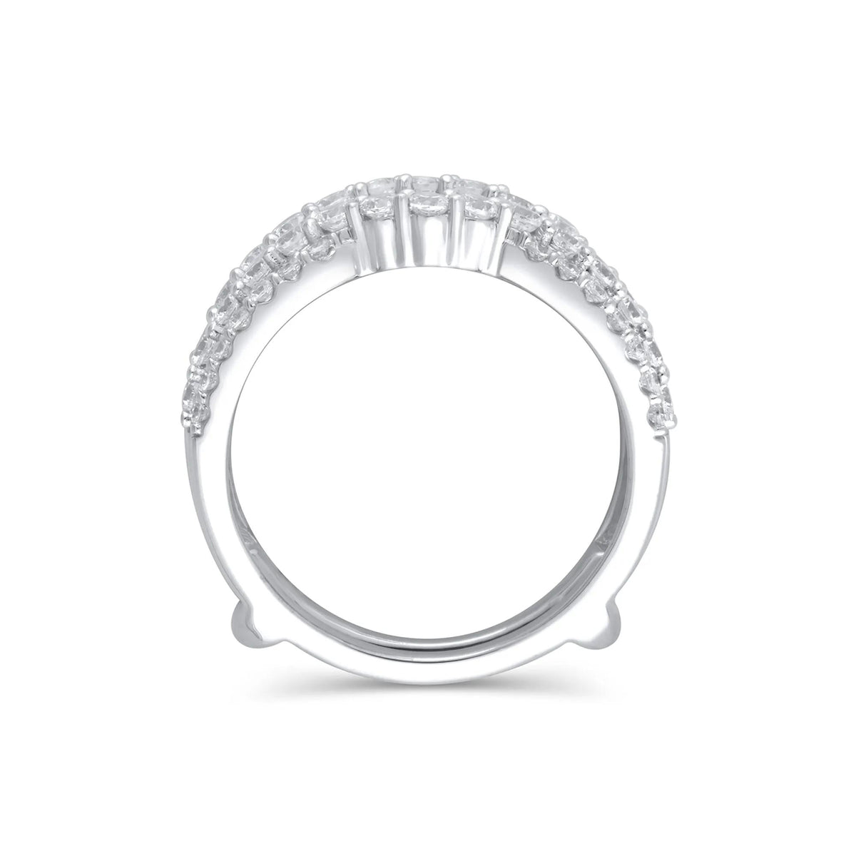 1/4 CT. Tw. Lab Grown Diamond Ring Enhancer 14K White Gold Round Brilliant Cut Size 7