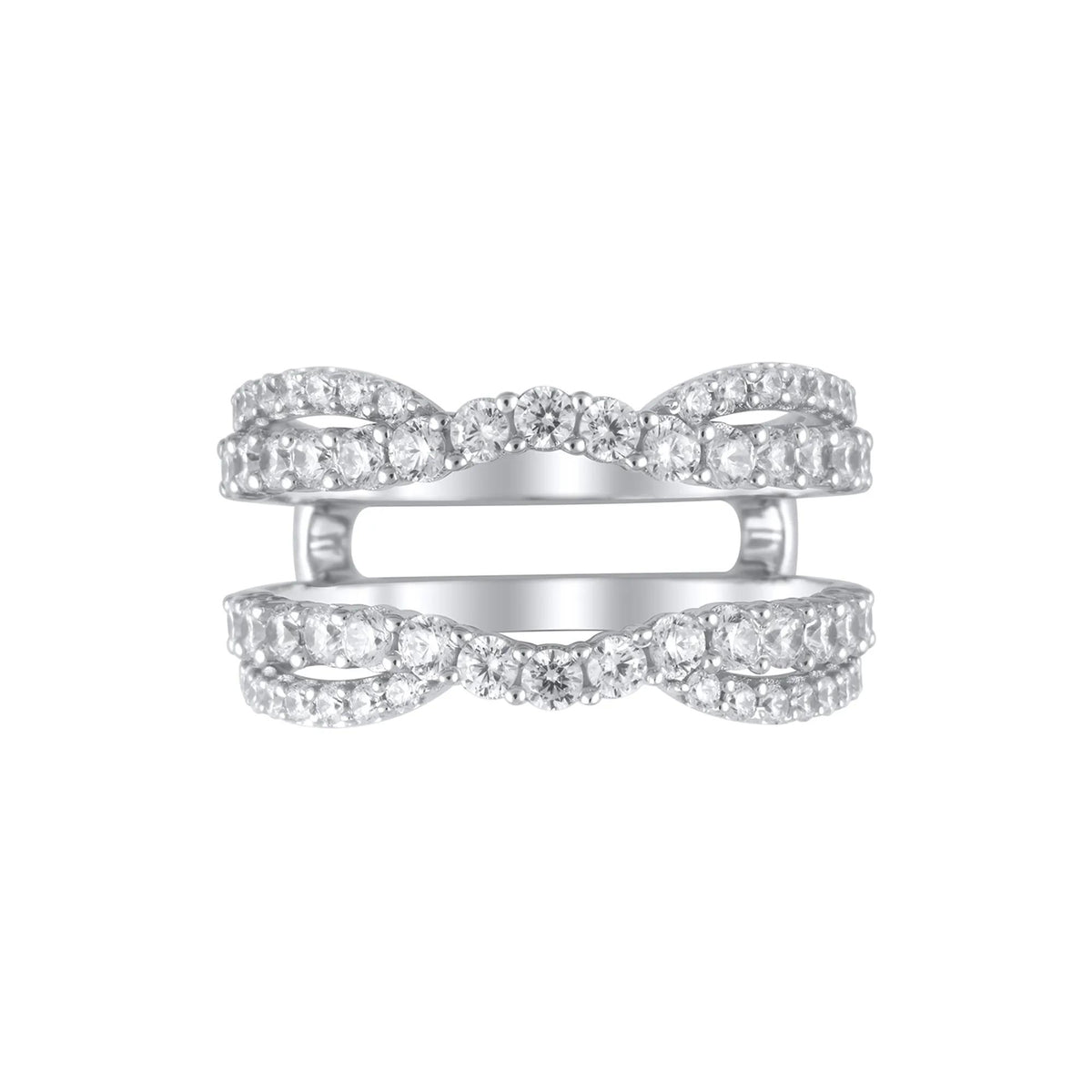 1/4 CT. Tw. Lab Grown Diamond Ring Enhancer 14K White Gold Round Brilliant Cut Size 7