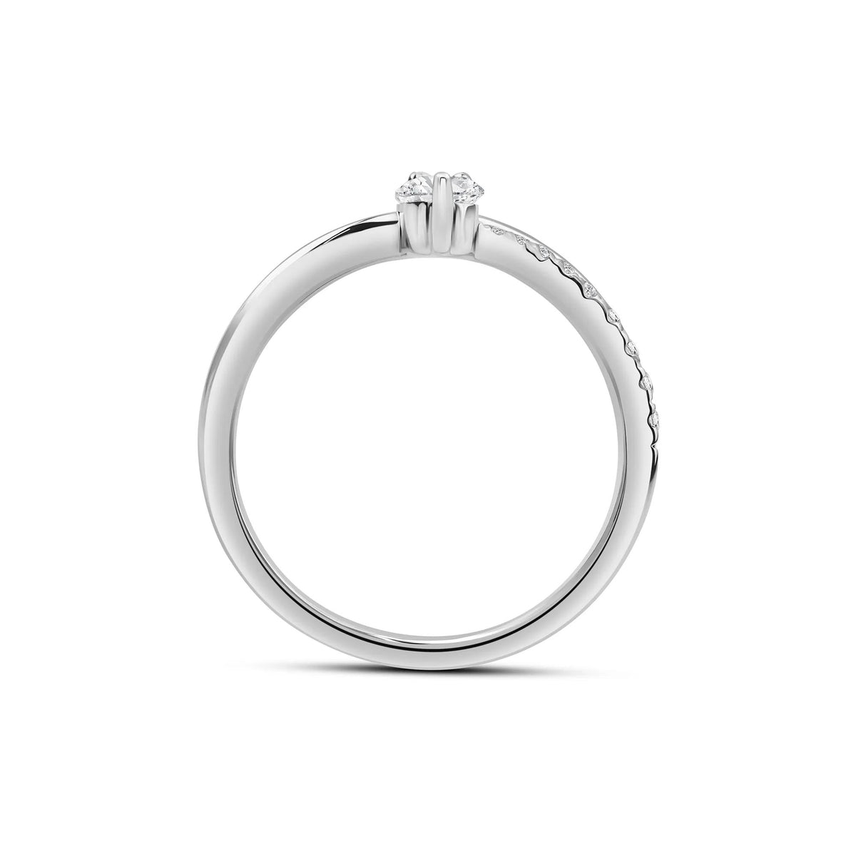 3/4 CT. Tw. Lab Grown Diamond Ring 10K White Gold Round Brilliant Cut Size 8 2mm