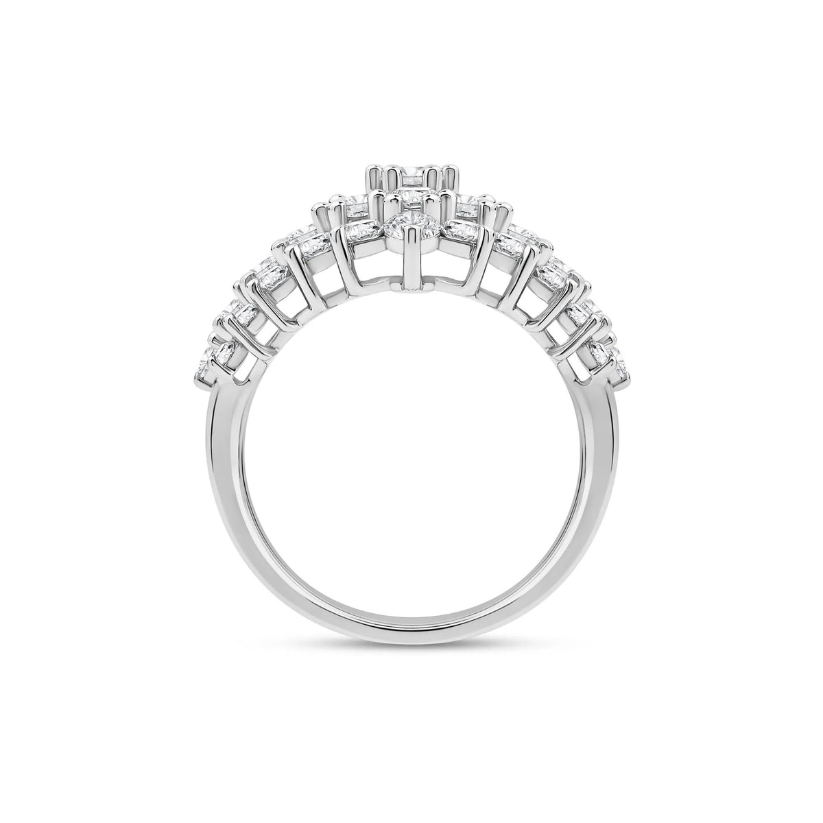 3 CT. Tw. Lab Grown Diamond Ring 14K White Gold Round Brilliant Cut Size 9 2mm