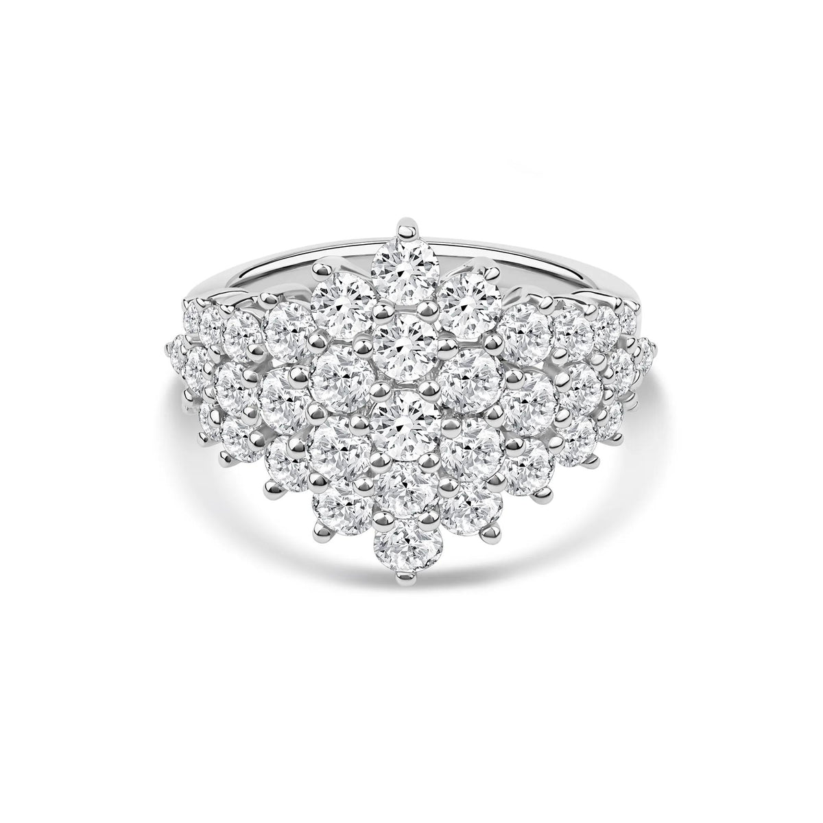 3 CT. Tw. Lab Grown Diamond Ring 14K White Gold Round Brilliant Cut Size 9 2mm