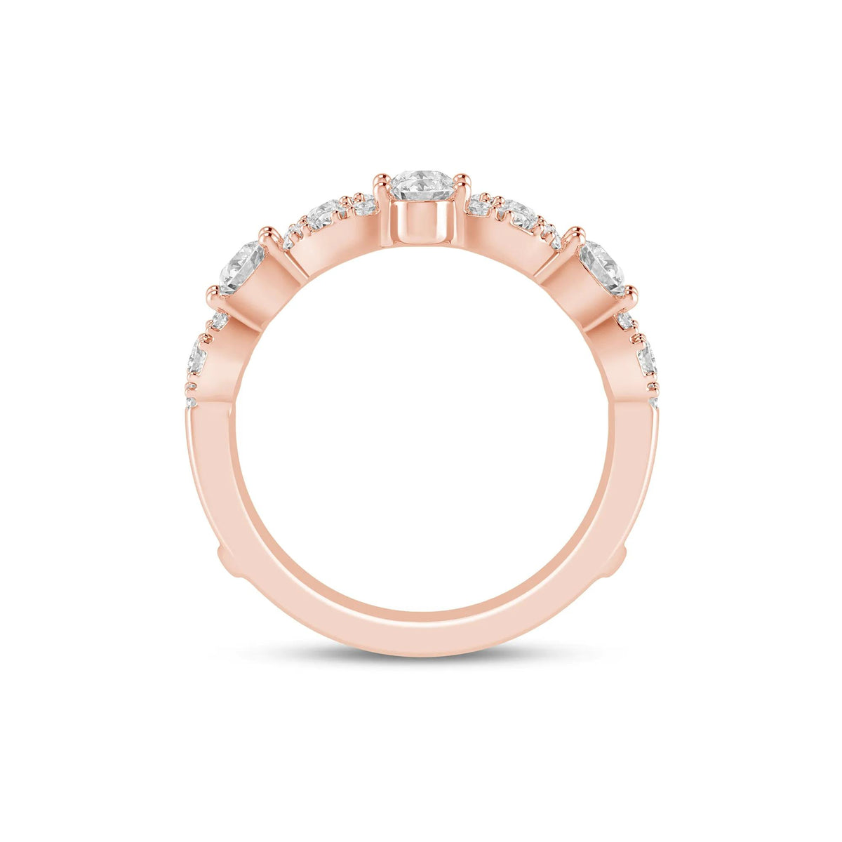 1 CT. Tw. Lab Grown Diamond Ring Insert 14K Rose Gold Size 6.5 6mm