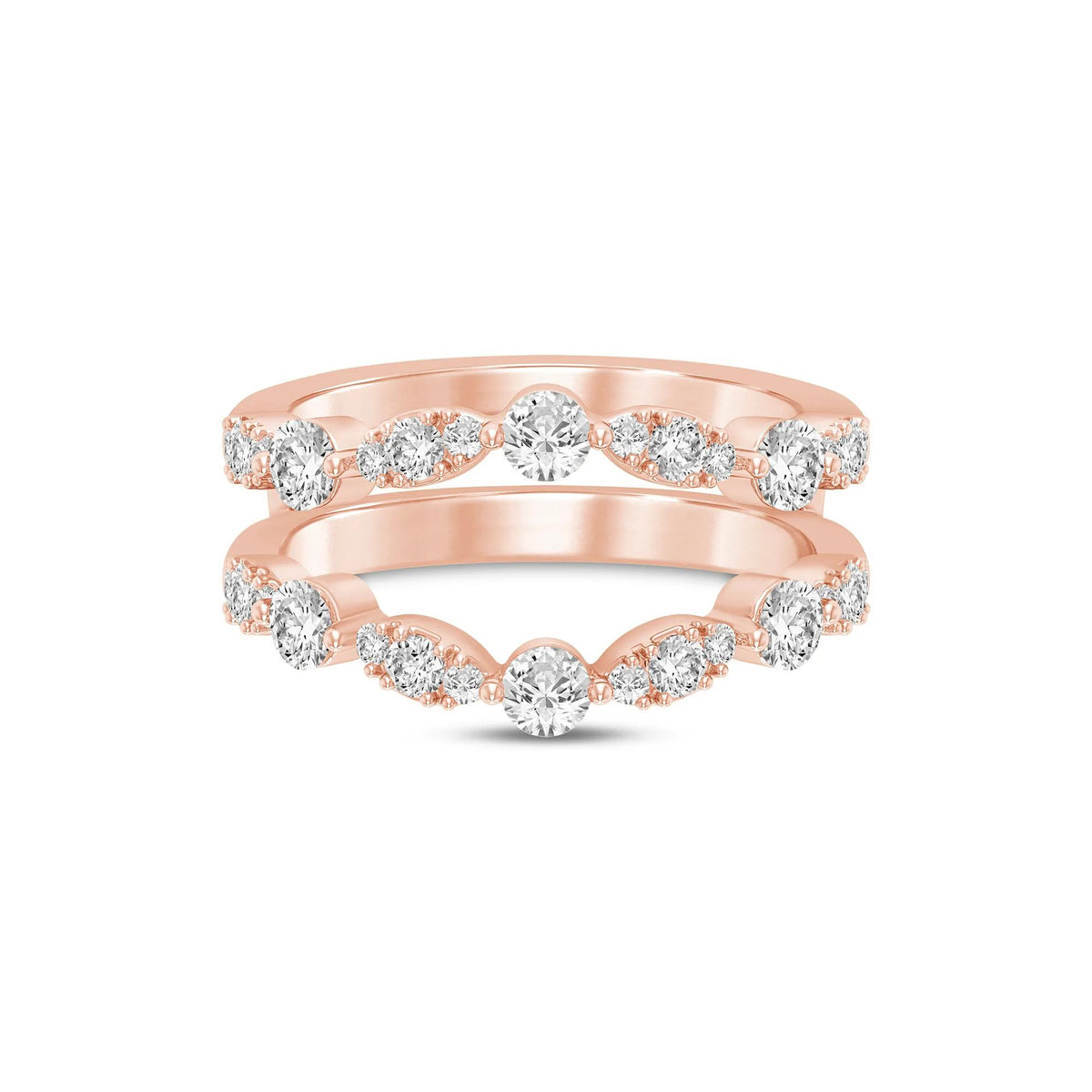 1 CT. Tw. Lab Grown Diamond Ring Insert 14K Rose Gold Size 6.5 6mm