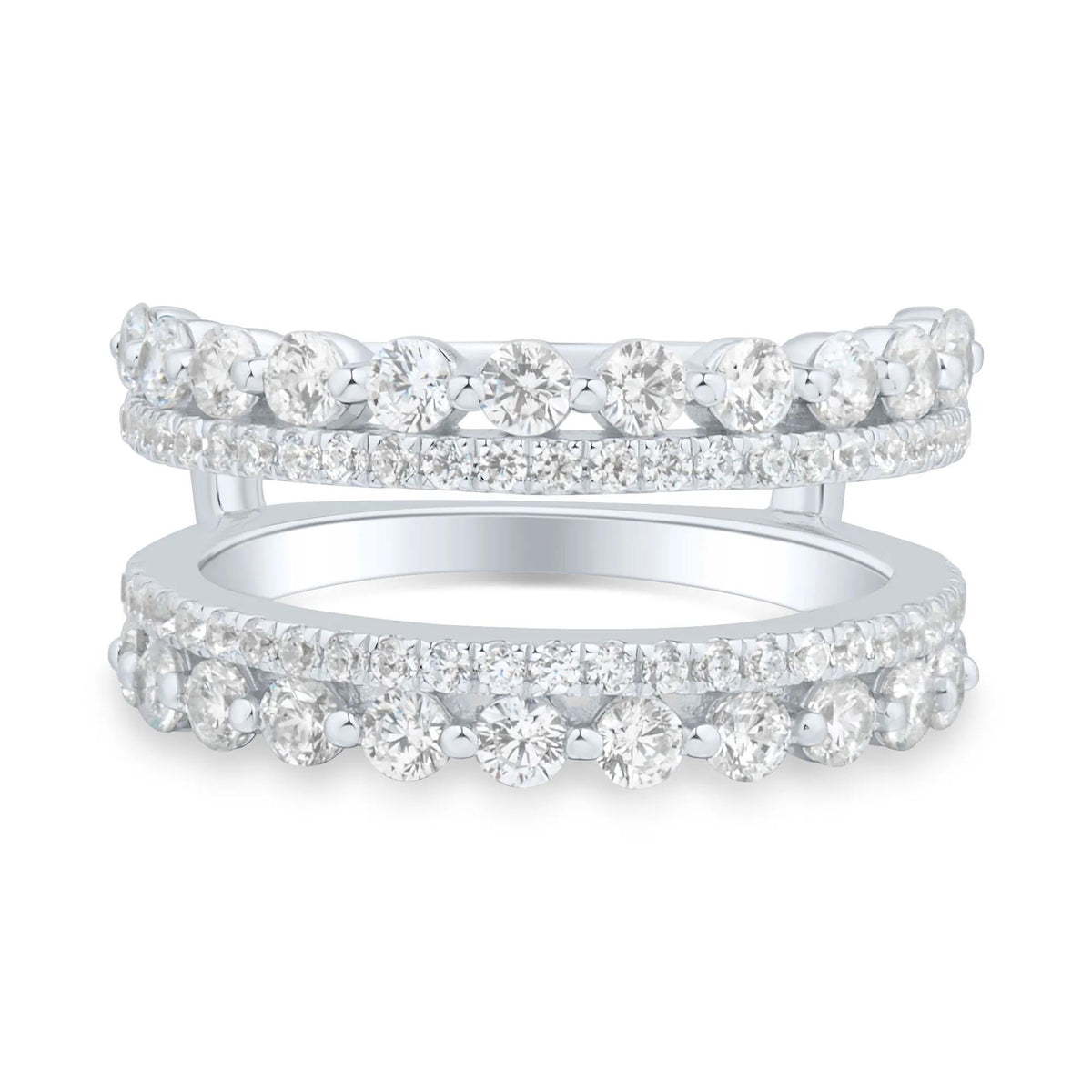 1/2 CT. Tw. Lab Grown Diamond Ring Insert 14K White Gold Round Brilliant Cut Size 8 1mm