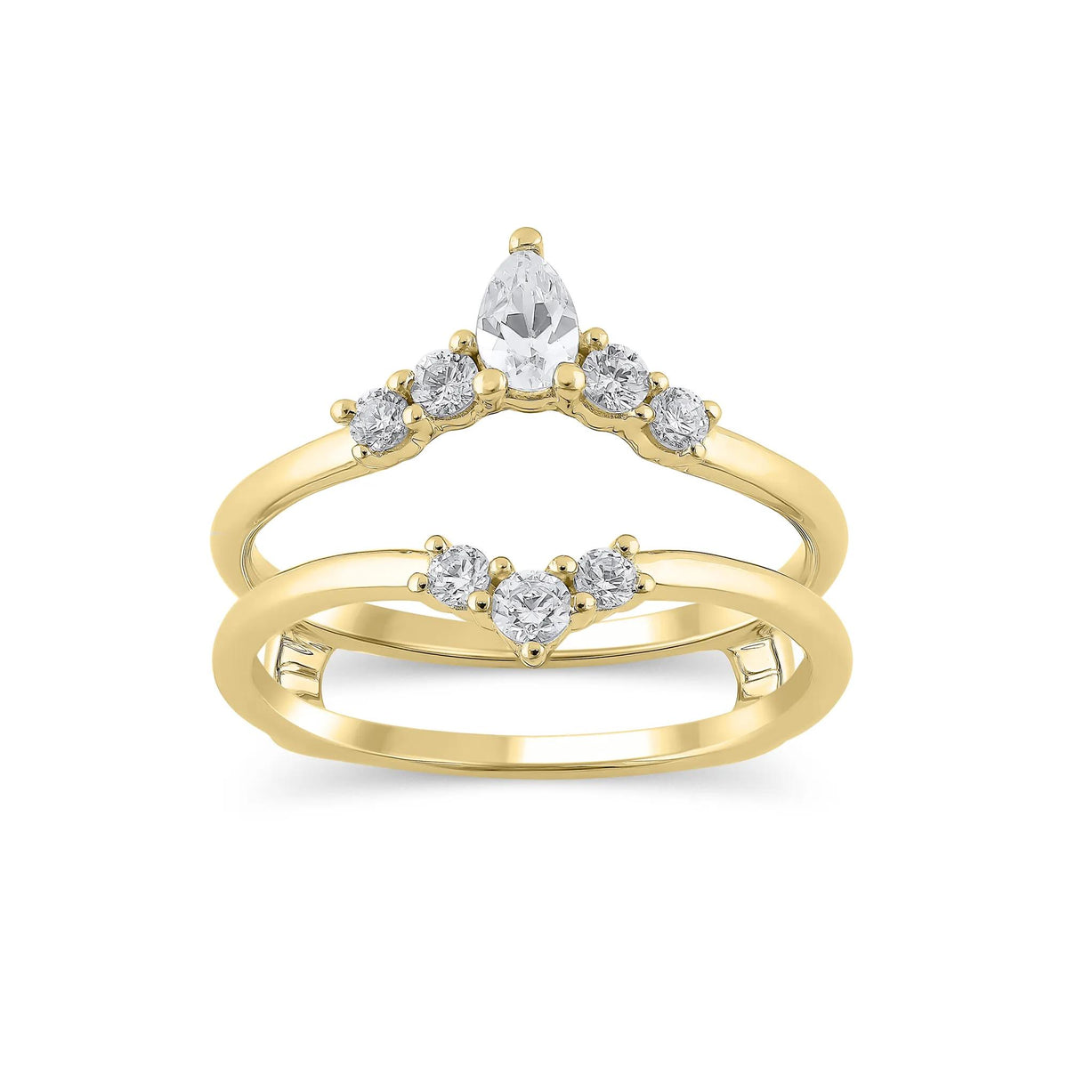 1/2 CT. Tw. Lab Grown Diamond Ring Insert 14K Yellow Gold Round Brilliant Cut Size 7 1mm