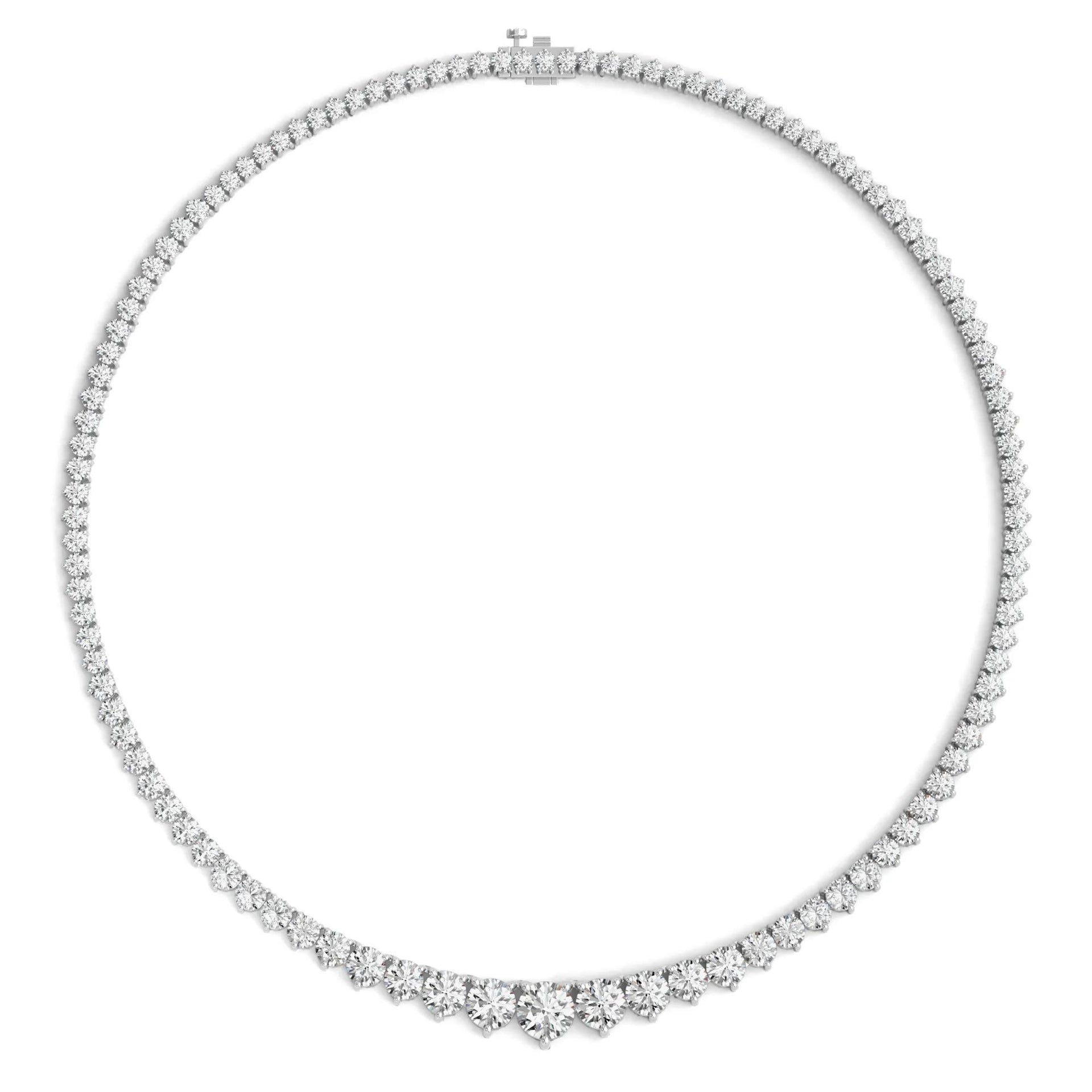 20 CT. Tw. Lab Grown Diamond Riviera Necklace 14K White Gold Size 16"