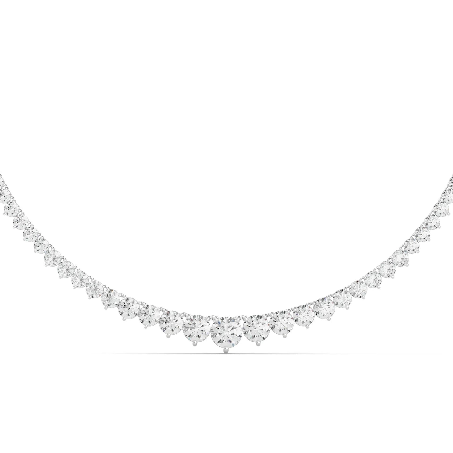20 CT. Tw. Lab Grown Diamond Riviera Necklace 14K White Gold Size 16"