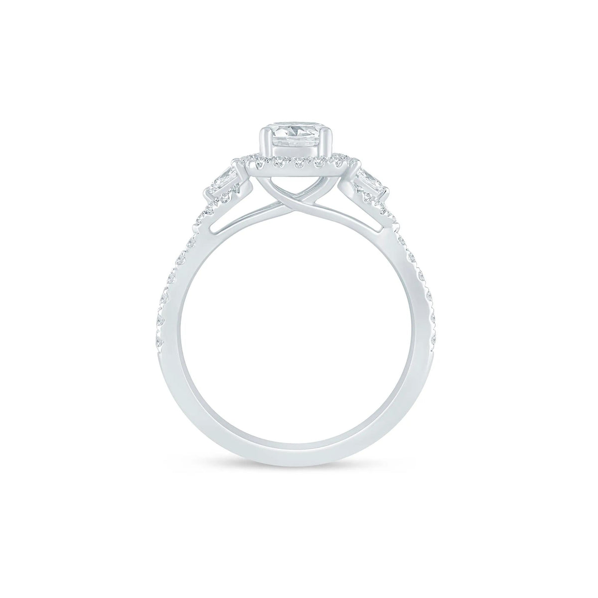 1 CT. Tw. Lab Grown Diamond Round Engagement Ring 14K White Gold Round Brilliant Cut Size 5.5 1.5mm