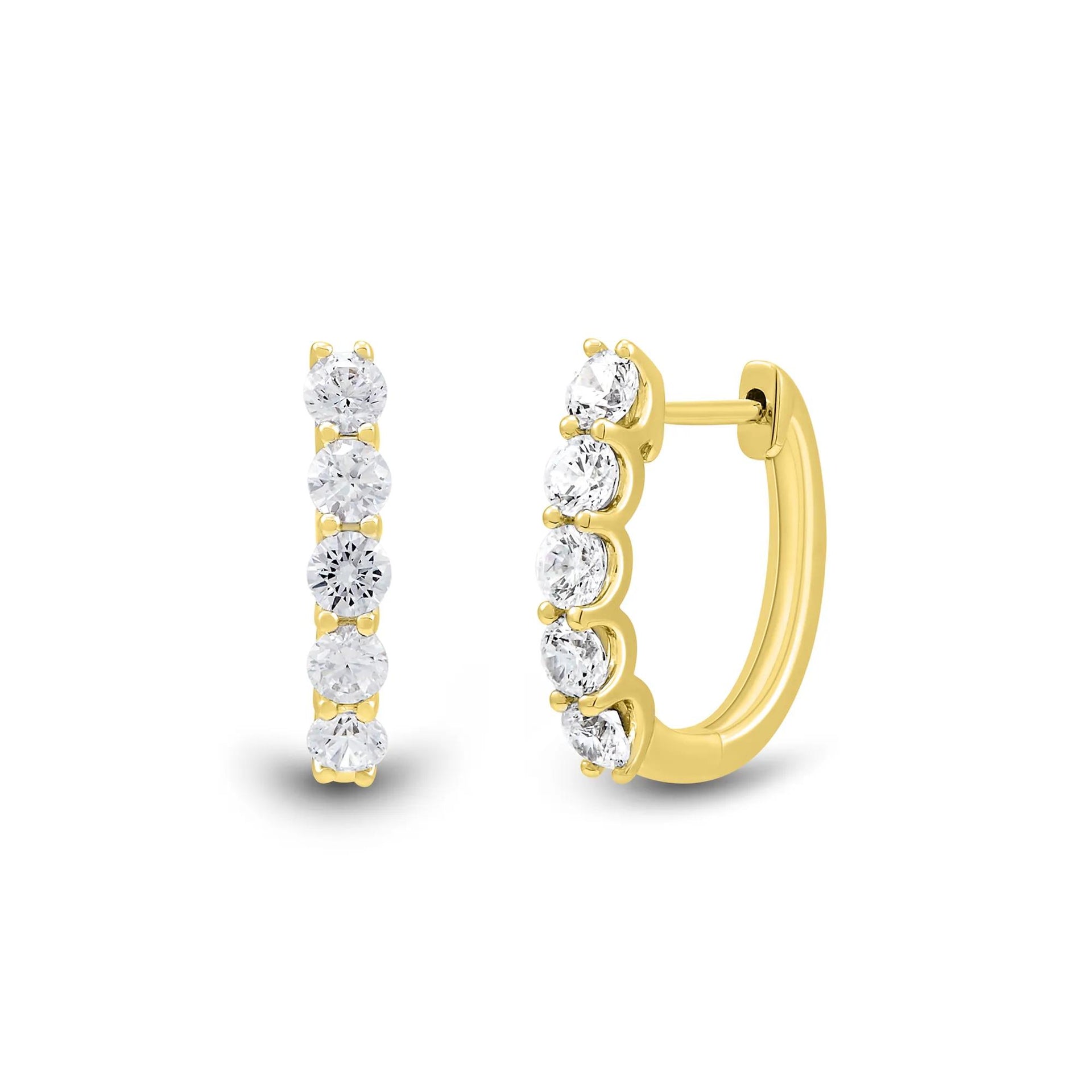 1 CT. Tw. Lab Grown Diamond Round Hoops 14K Yellow Gold Size 17.00mm